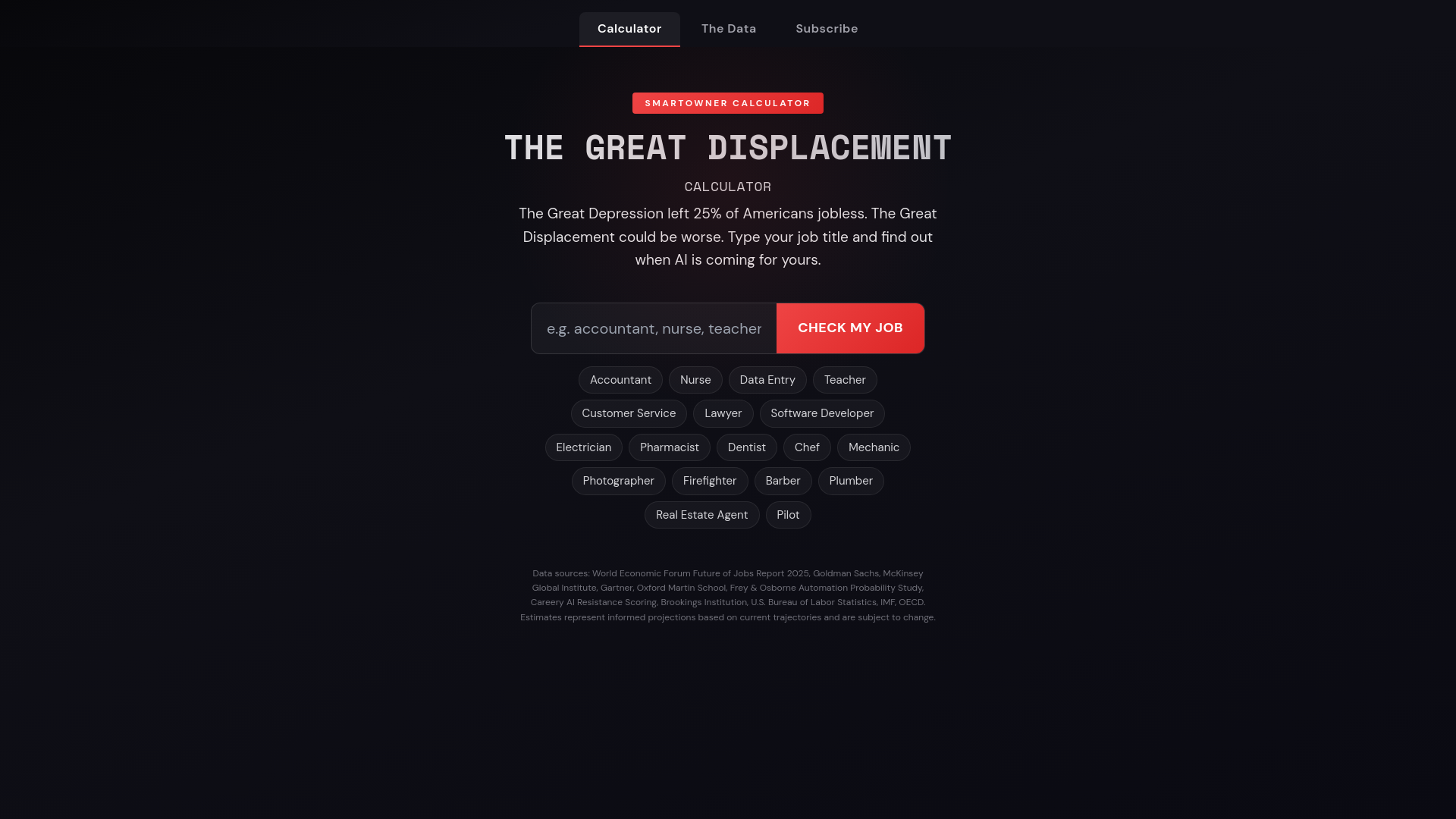 The Great Displacement website design screenshot showing homepage layout and branding by DigitalTreehouse