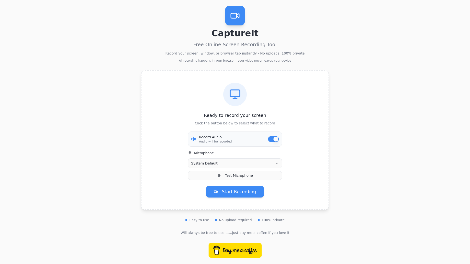 CaptureIt.co - Free Online Screen Recording Tool