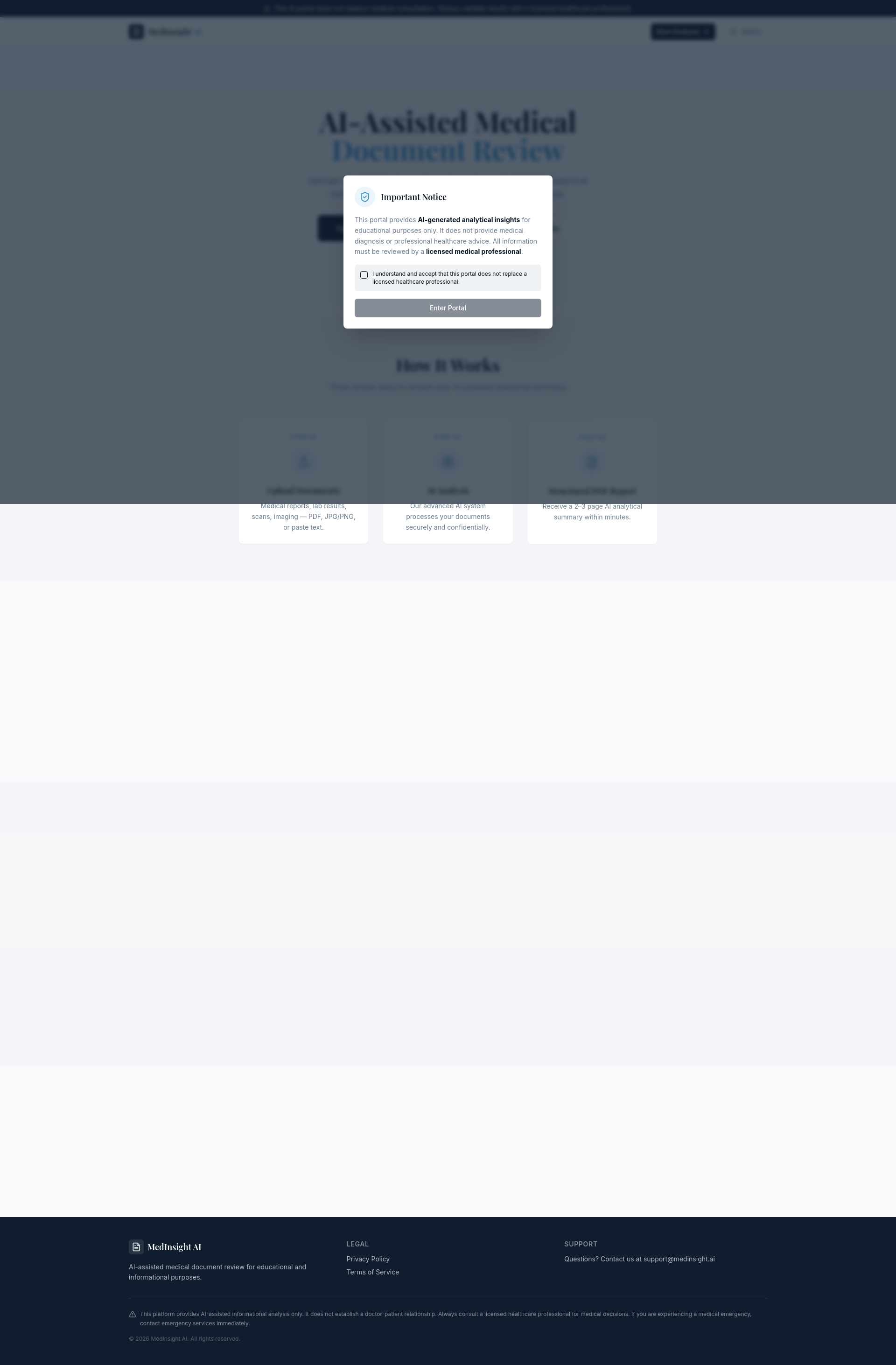 Med Insight Upload Medical Documents — MedInsight AI