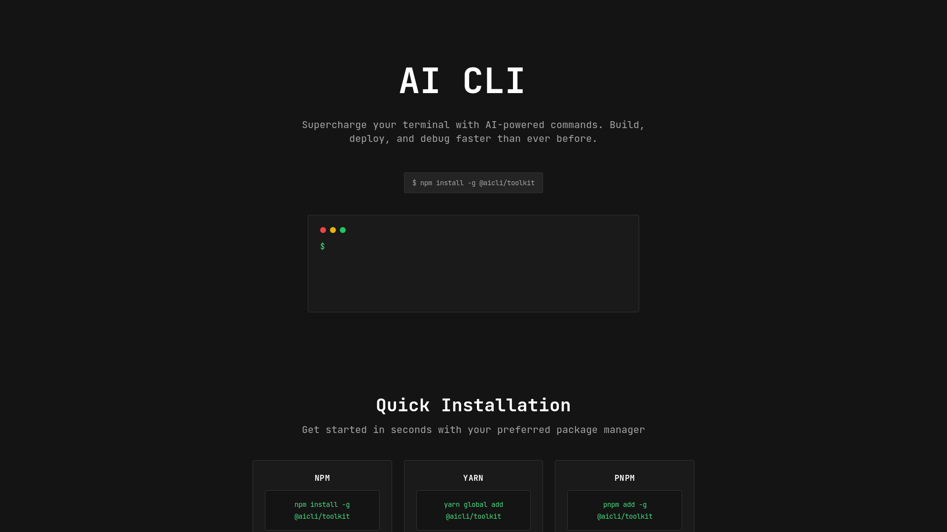 aicli.dev - Your AI CLI Tool Chain