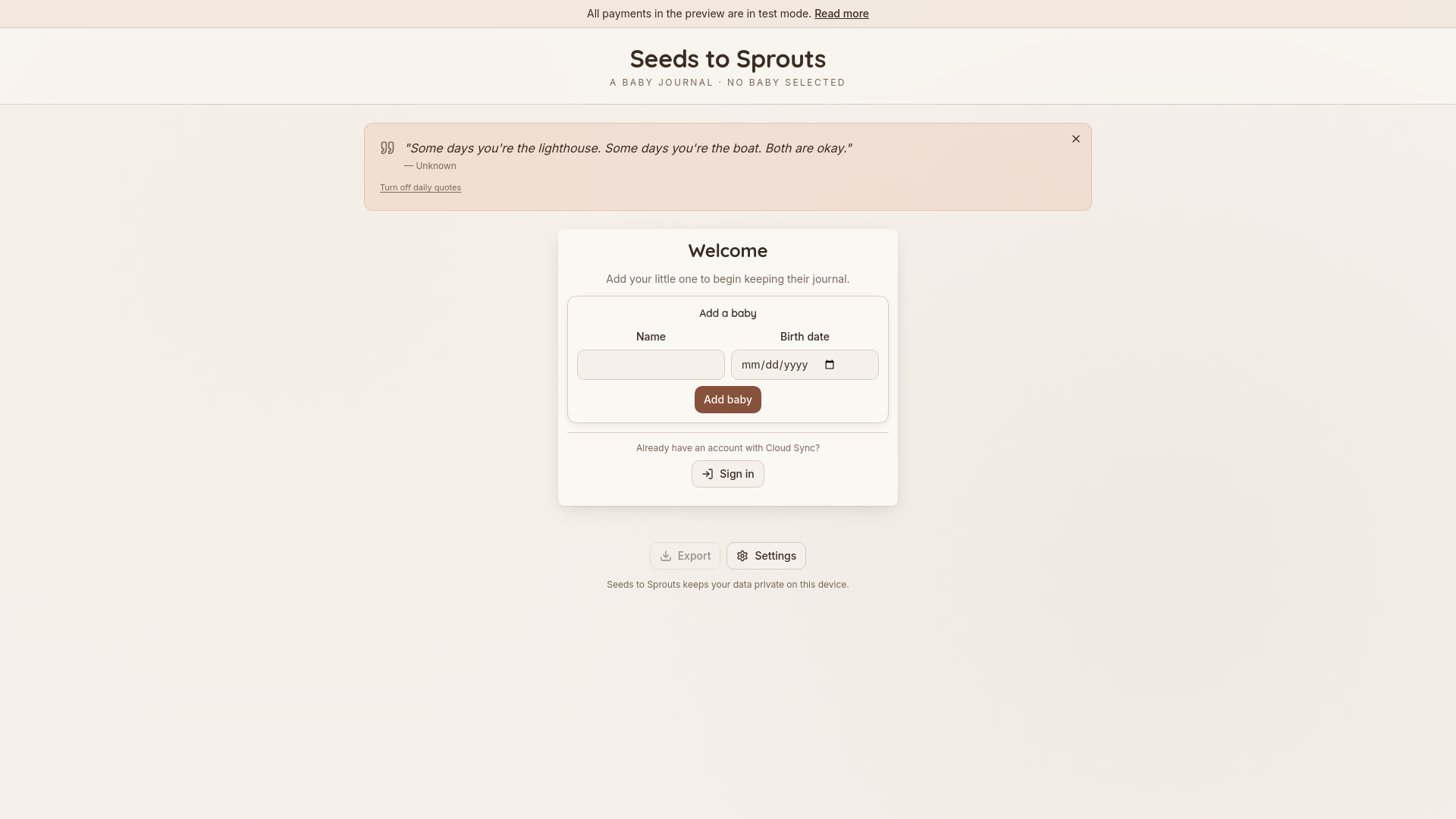Seeds to Sprouts — Baby Journal & Tracker