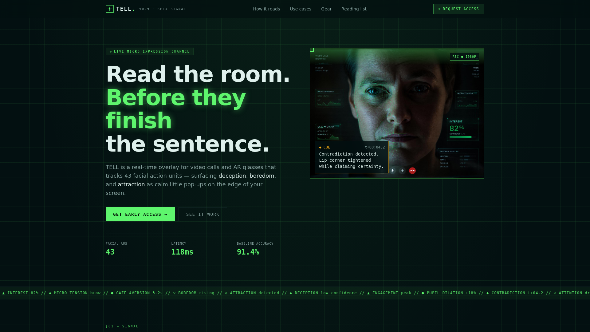 TELL — Micro-Expression Lie & Interest Detector