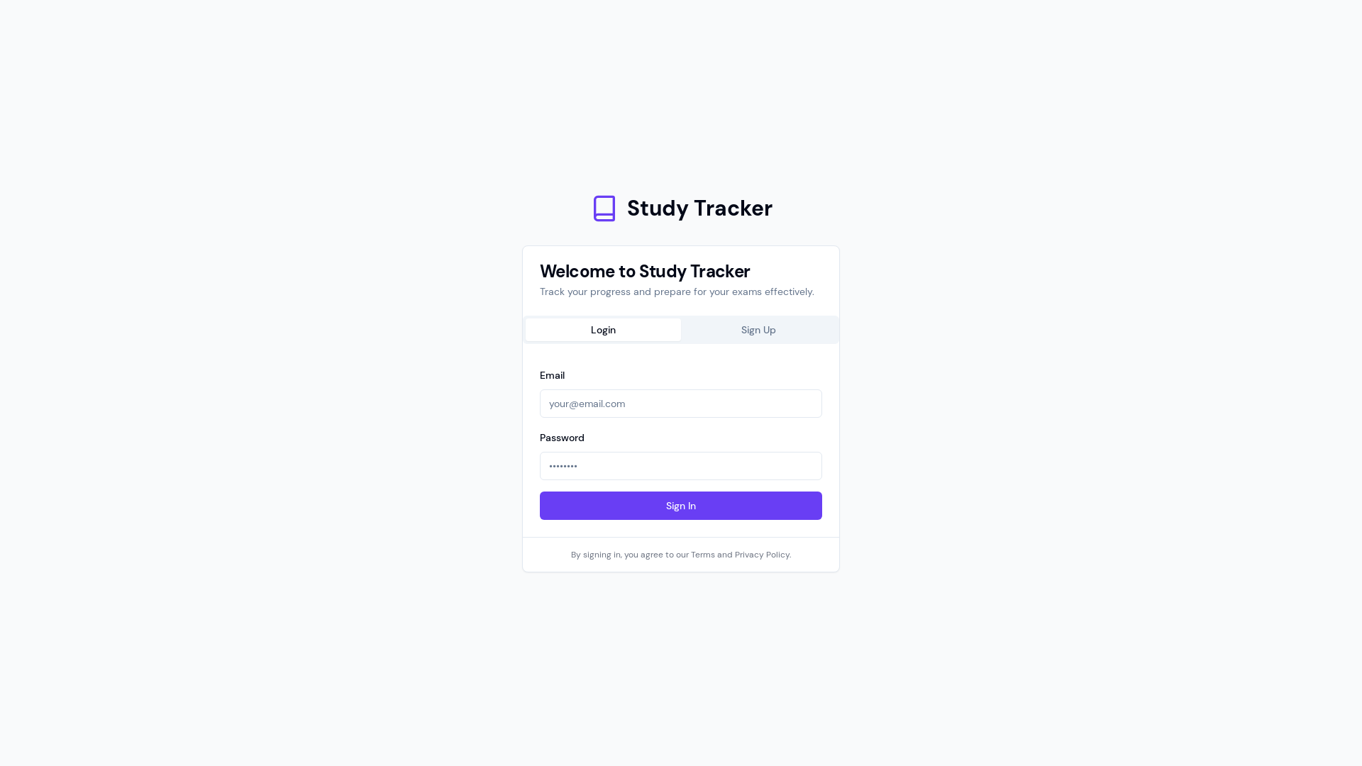 Professional Study Tracker & Exam Planner Platform