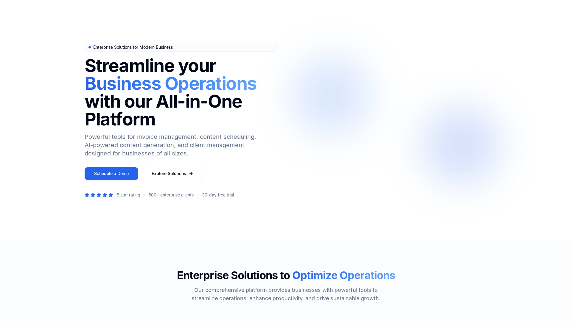 Modern Freelance & Small Business Saas Platform
