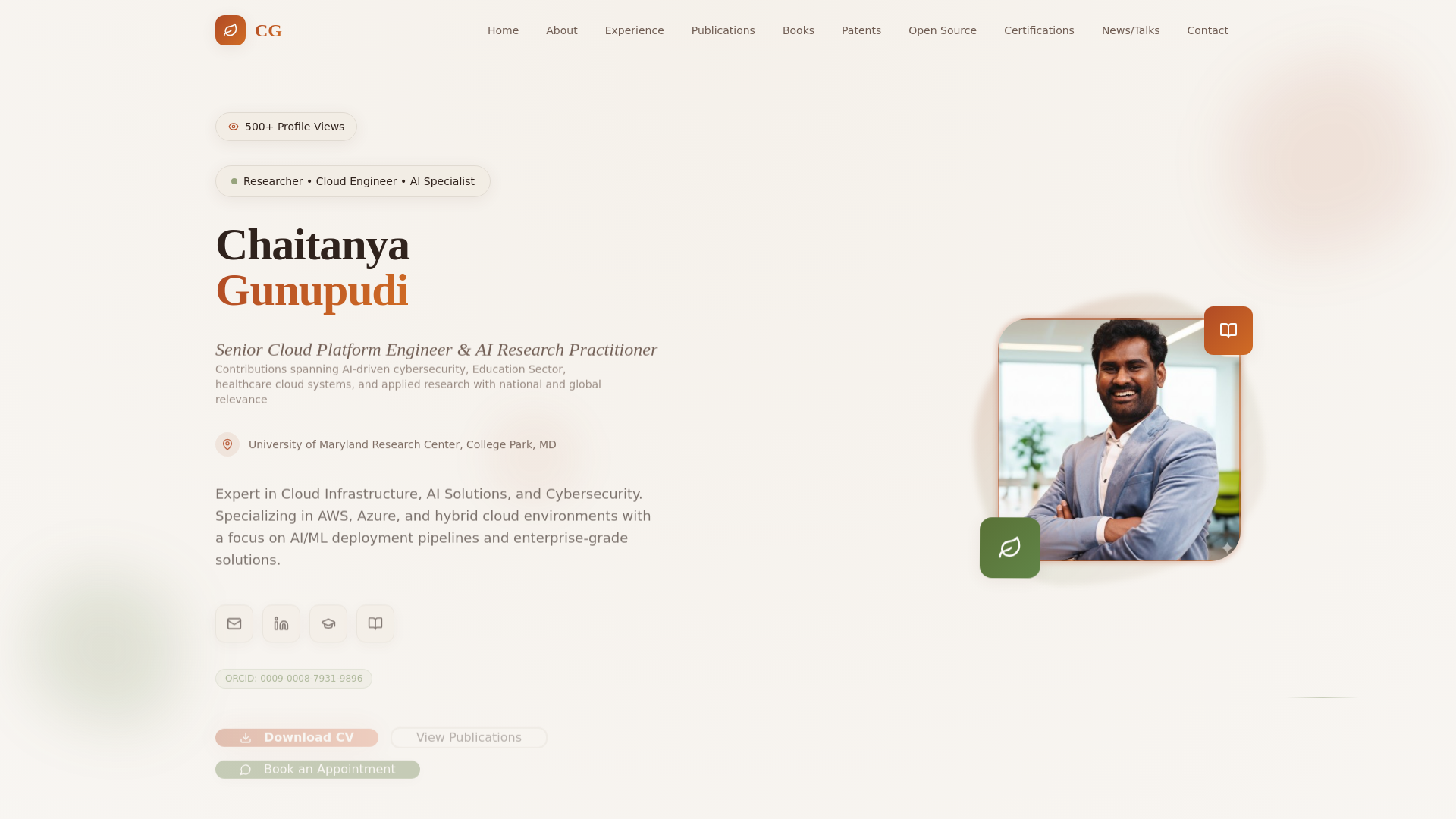 Chaitanya Gunupudi | Cloud Engineer & AI Researcher