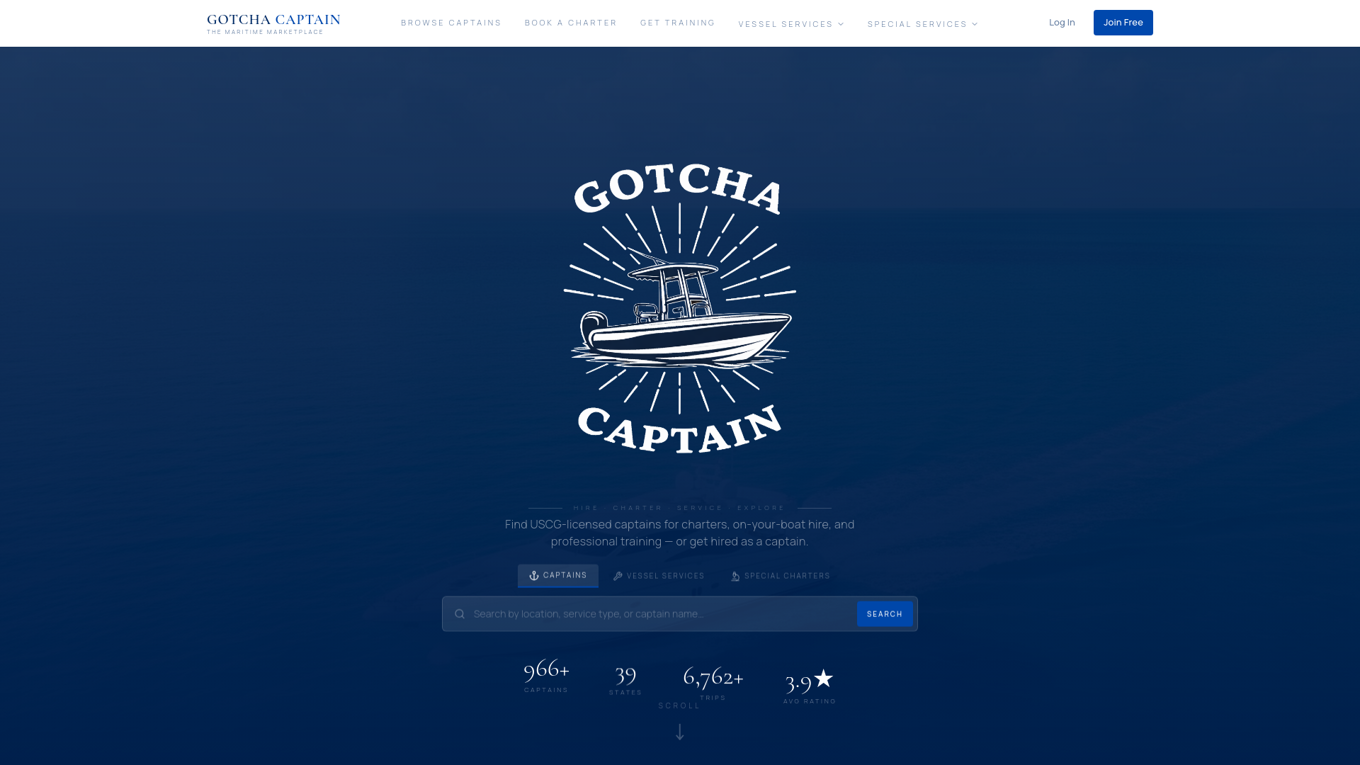 Gotcha Captain — Find Your Captain, Hit the Water