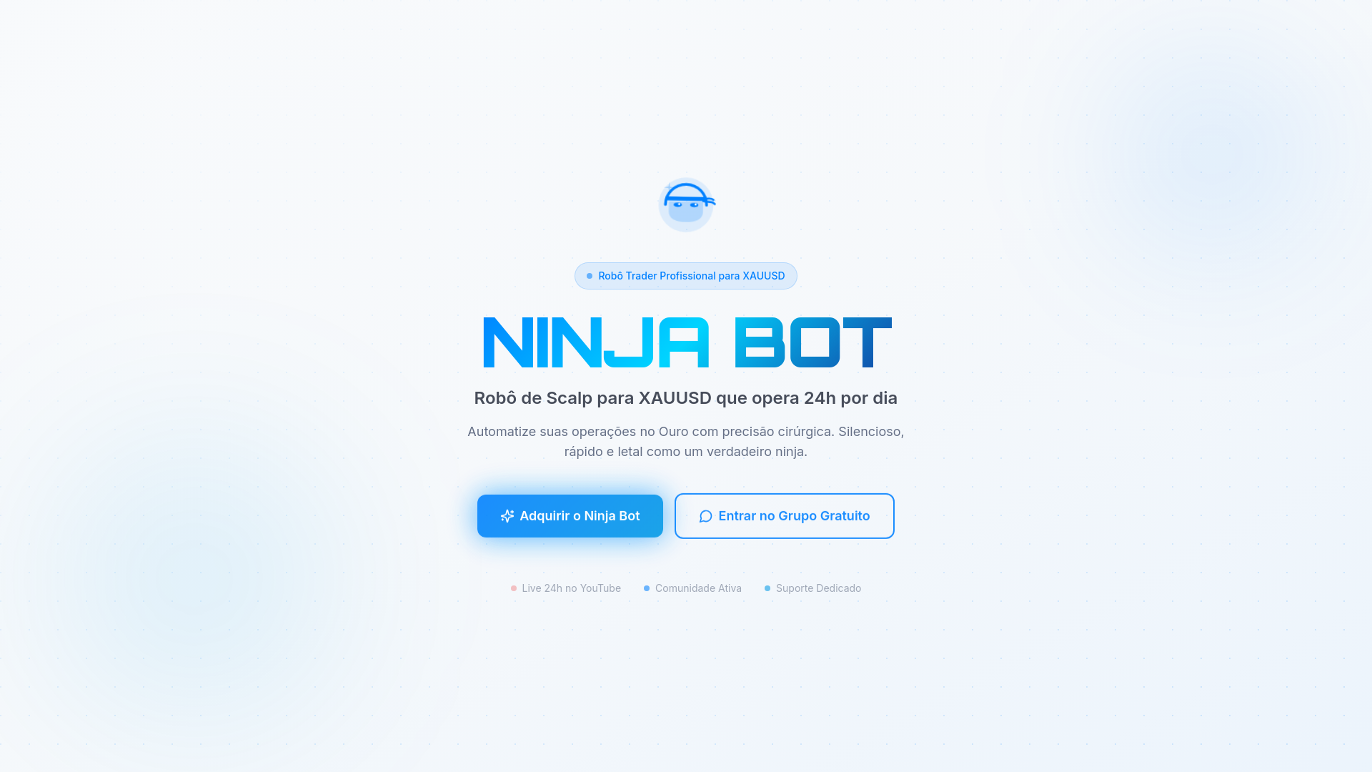 NINJA BOT - Robô Trader XAUUSD Scalp Automático 24h