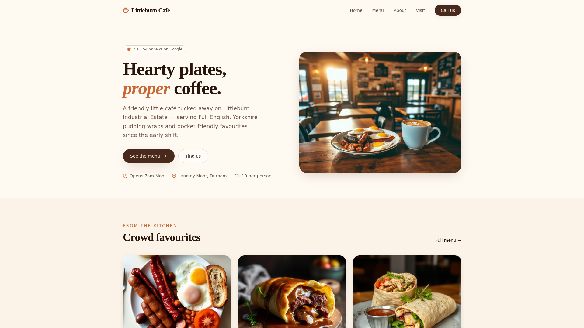 Littleburn Café in Durham