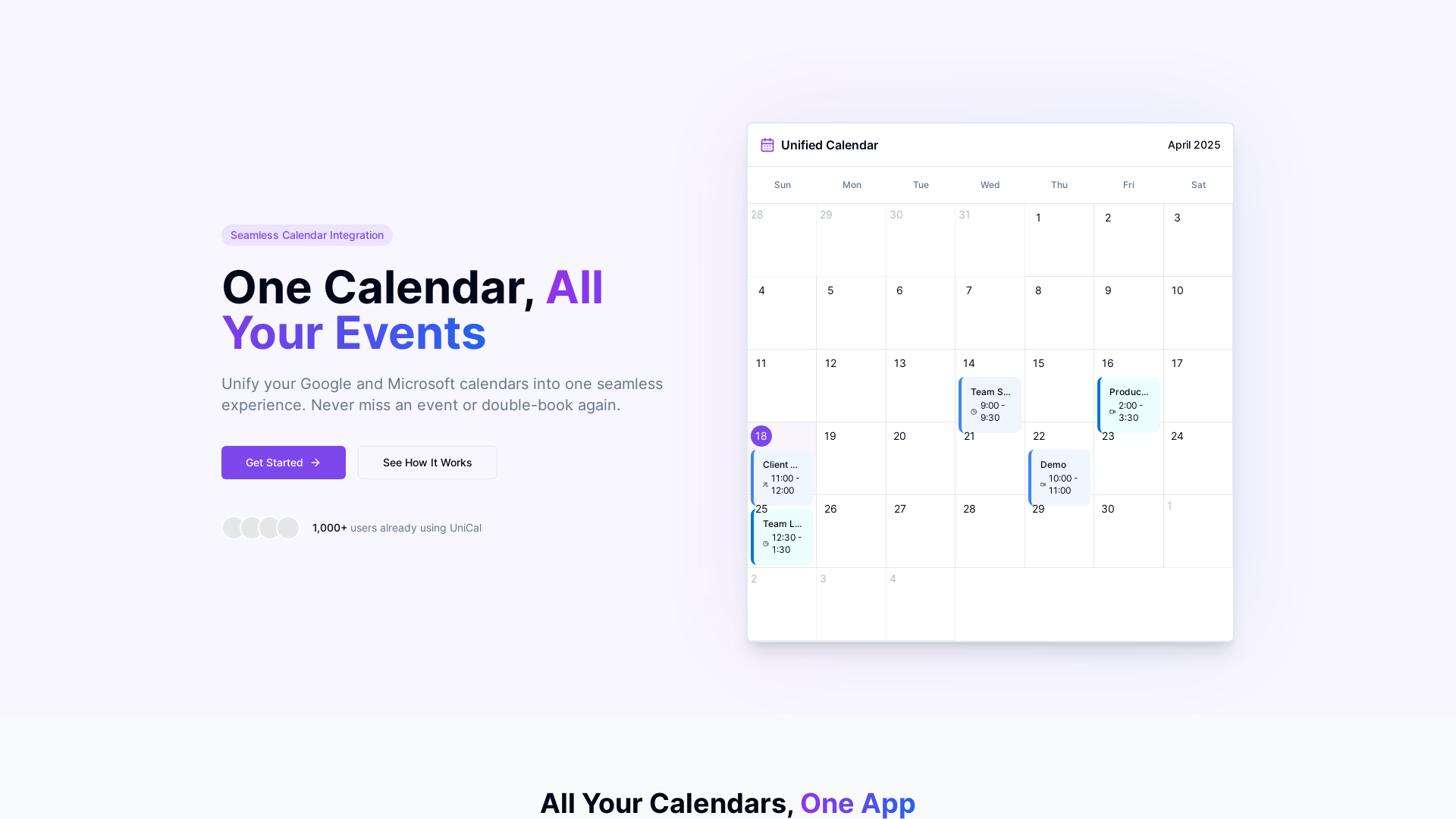Professional Unified Calendar Platform