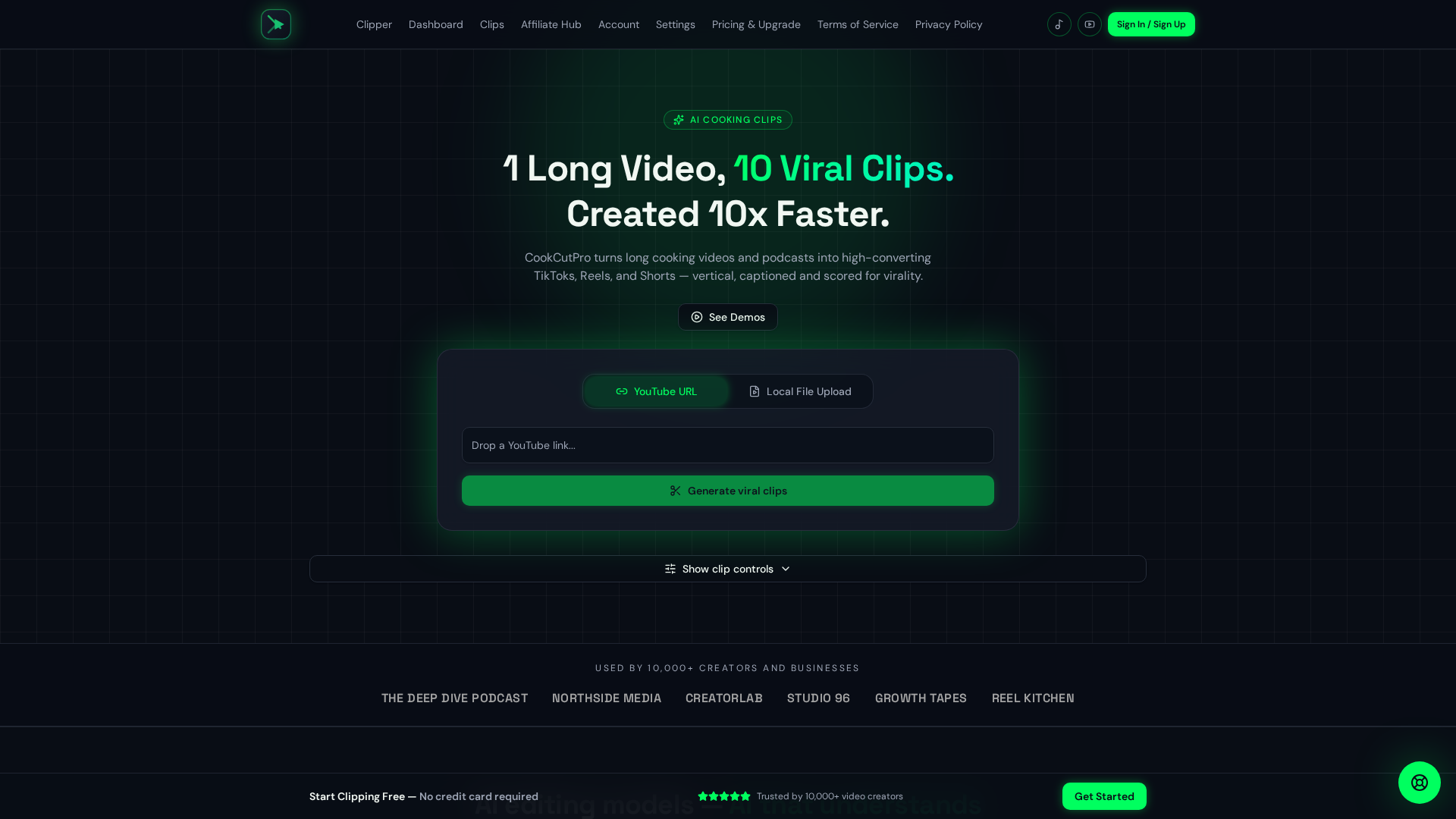 CookCutPro — AI Clipper for Viral Short-Form Video