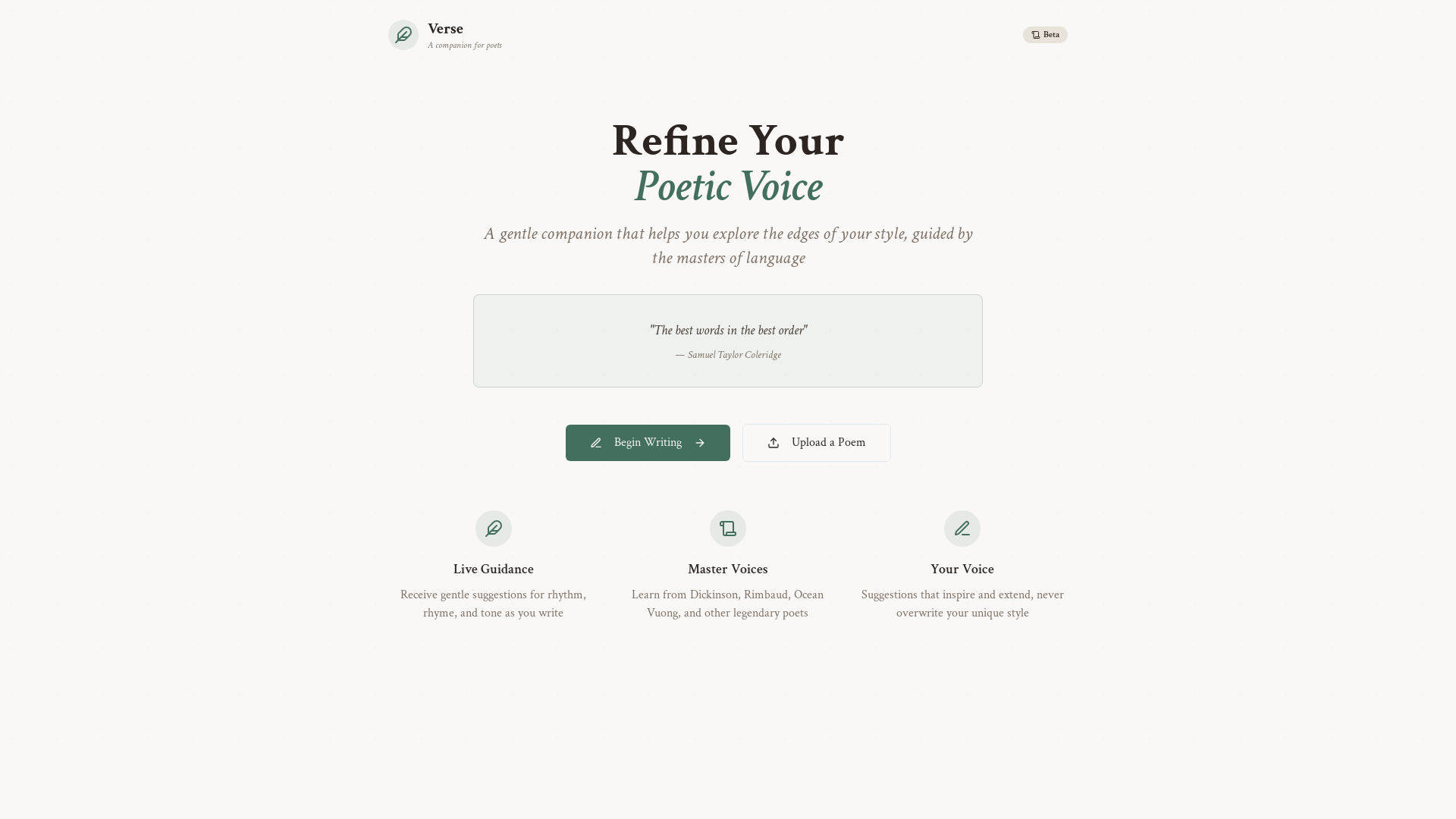 Show HN: Verse – An AI writing tool for poets, not prompt engineers