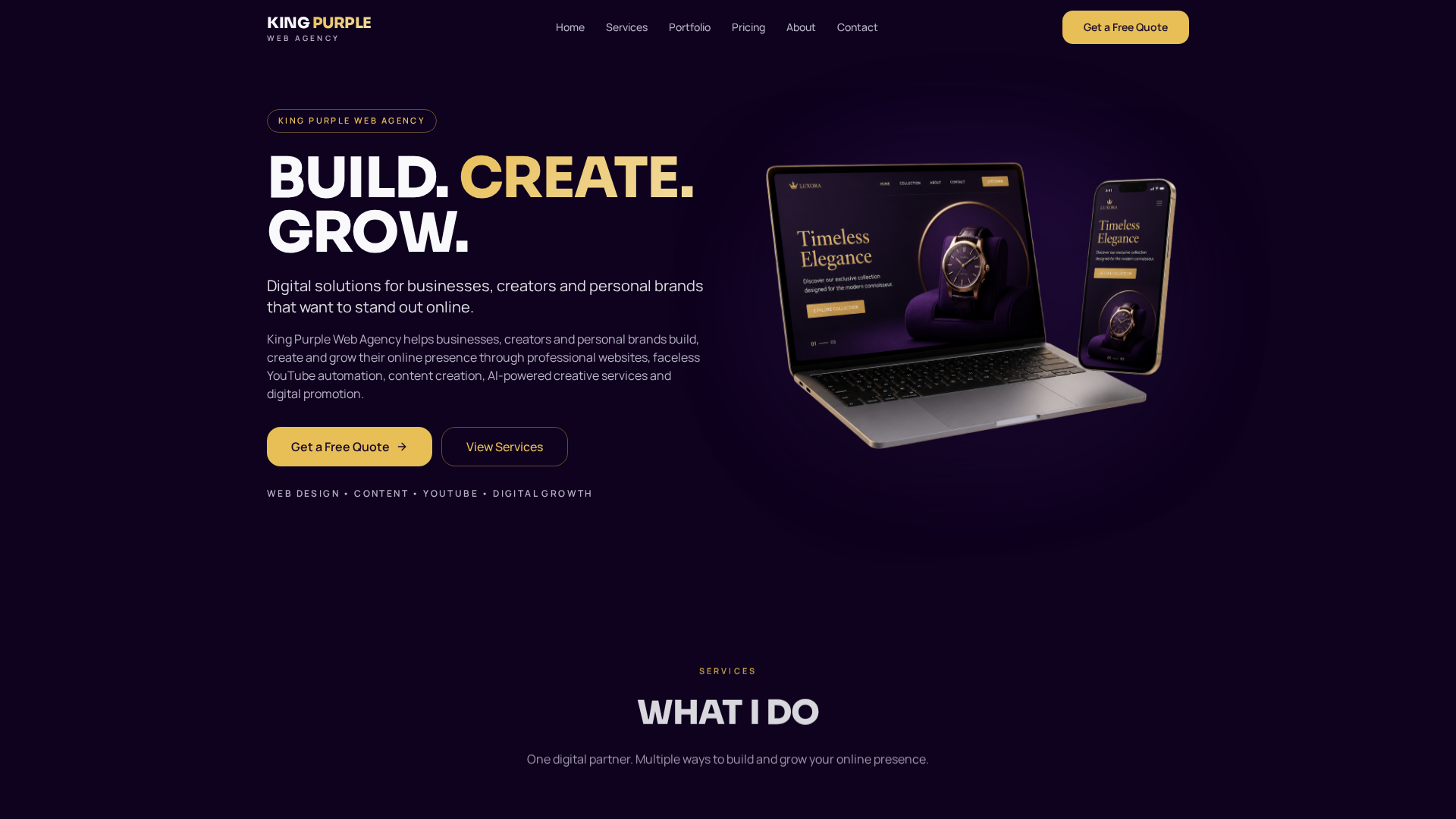 King Purple Web Agency | Web Design, YouTube & Digital Services