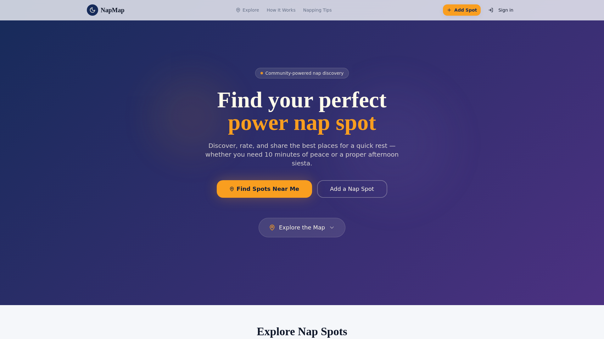 Napmap NapMap - Find Your Perfect Power Nap Spot