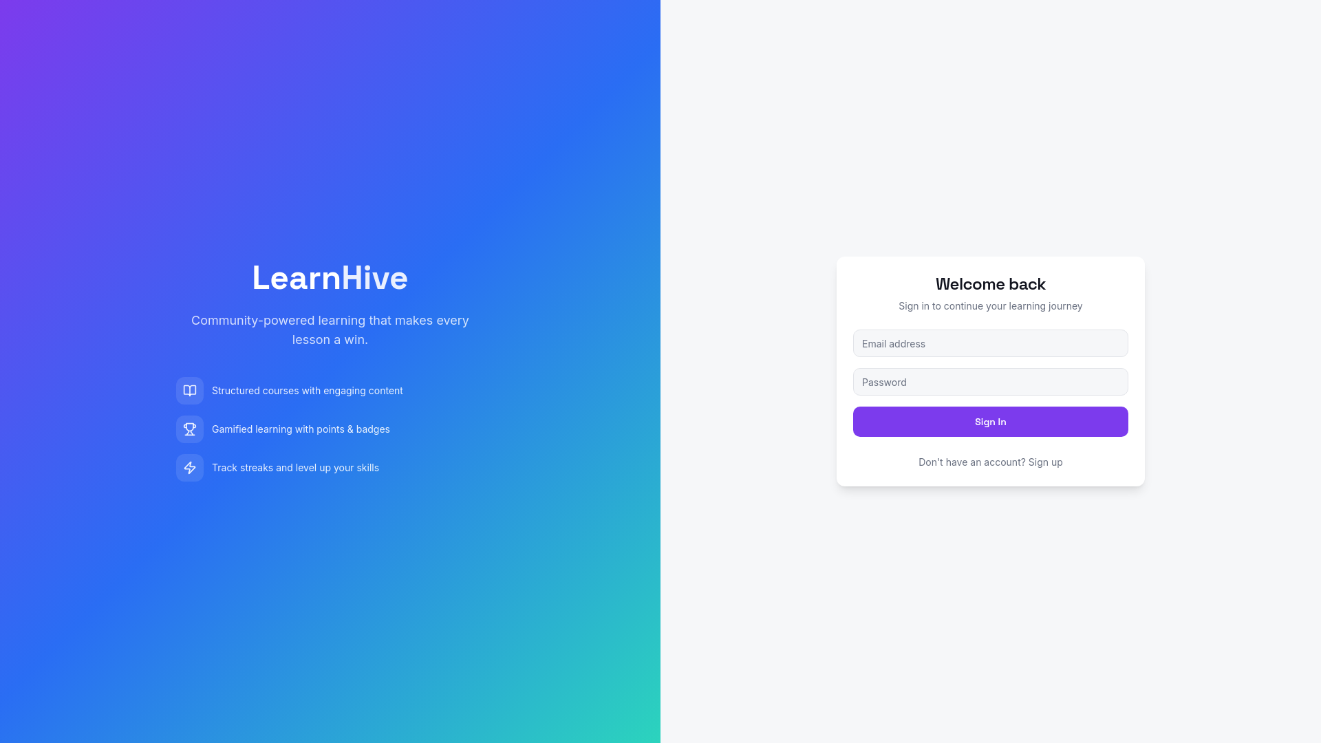 Hive Learning Platform LearnHive — Community Learning Platform