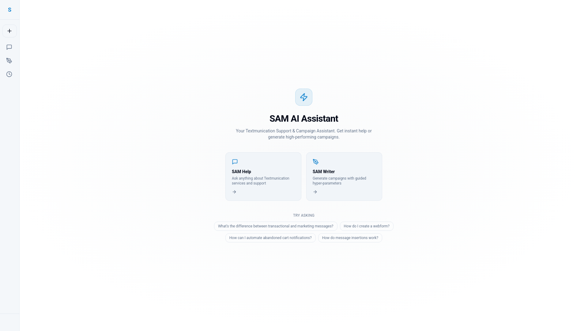SAM AI - Textmunication Support & Campaign Assistant