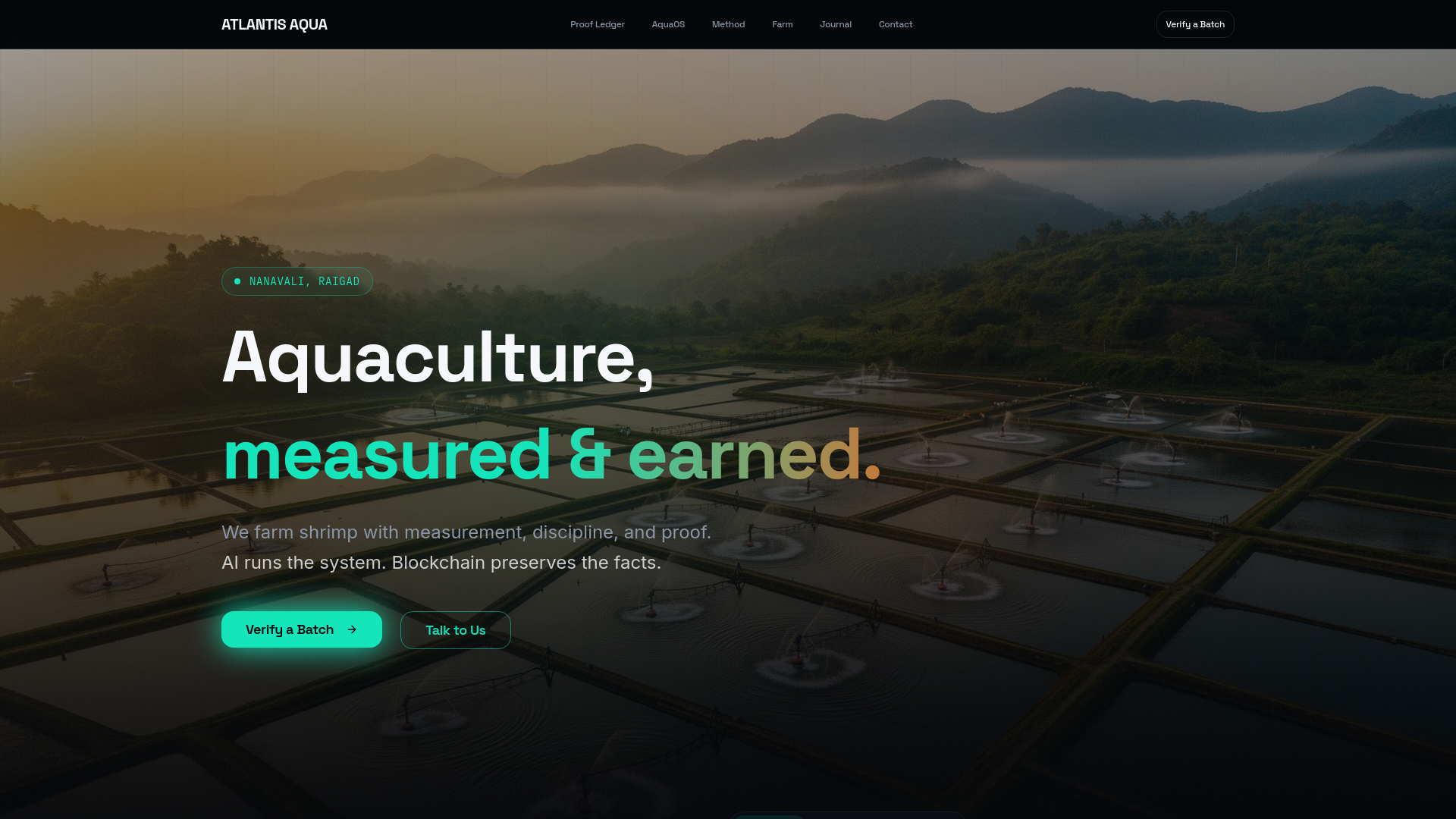 Atlantis Aqua | Aquaculture, Measured and Earned