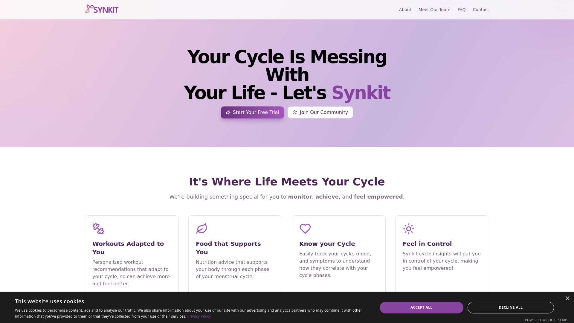 Synkit Health — Feel Better Every Cycle
