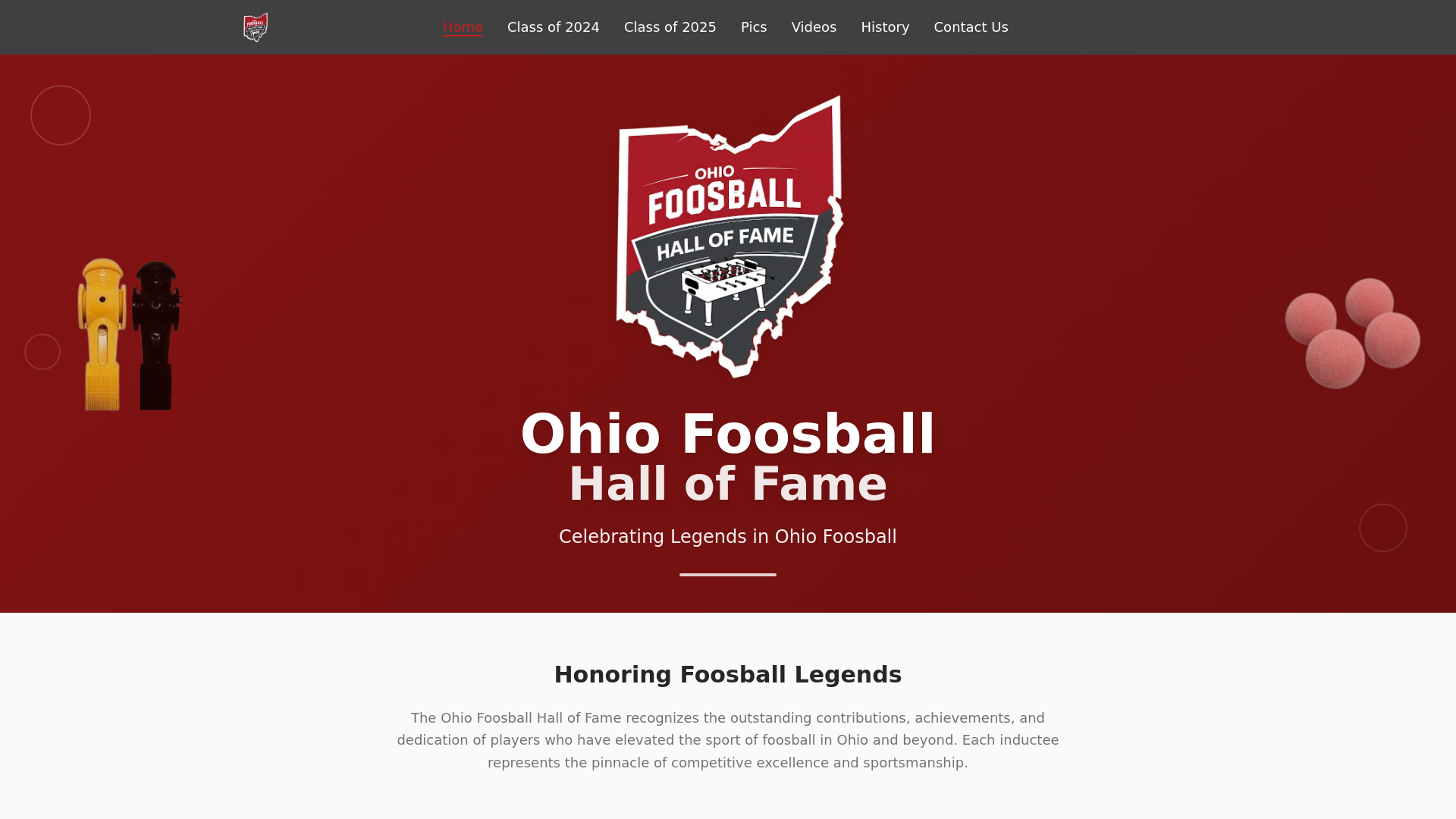 Ohio Foosball Hall of Fame - Celebrating Excellence in Competitive Foosball