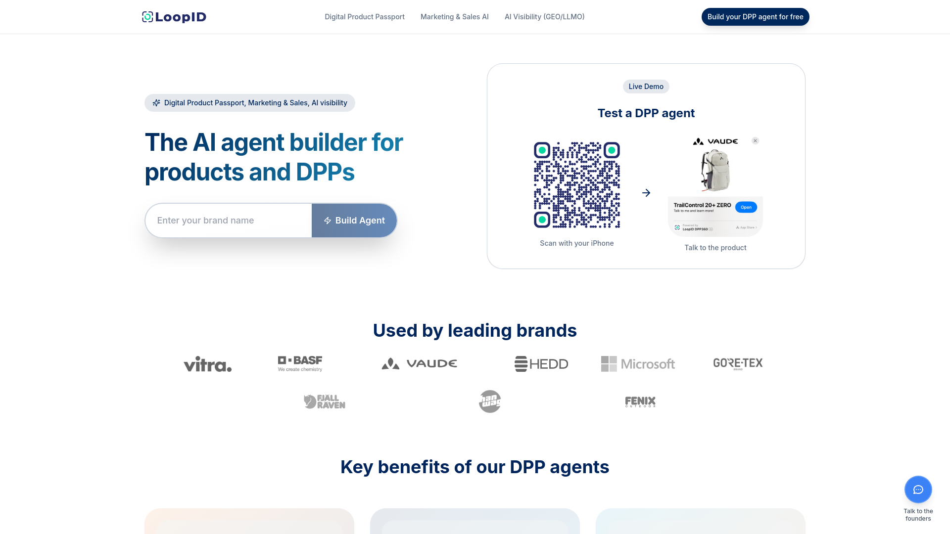 Loopid LoopID AI agents for DPP, Marketing & Sales, GEO/LLMO