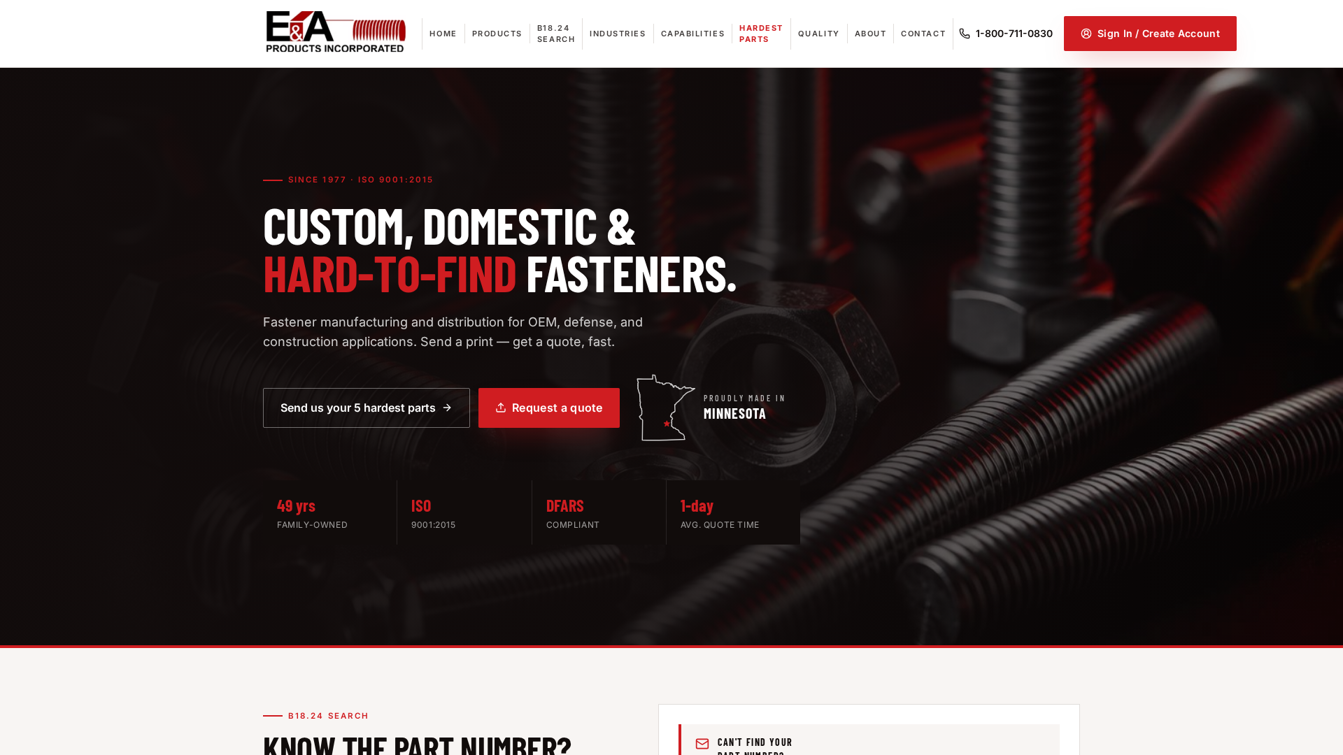 Products — Custom, Mil-Spec & Structural Fasteners | E&A