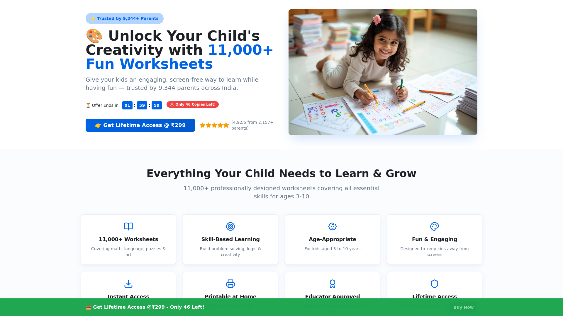 11,000+ Kids Worksheets | Learning Cubs @₹299