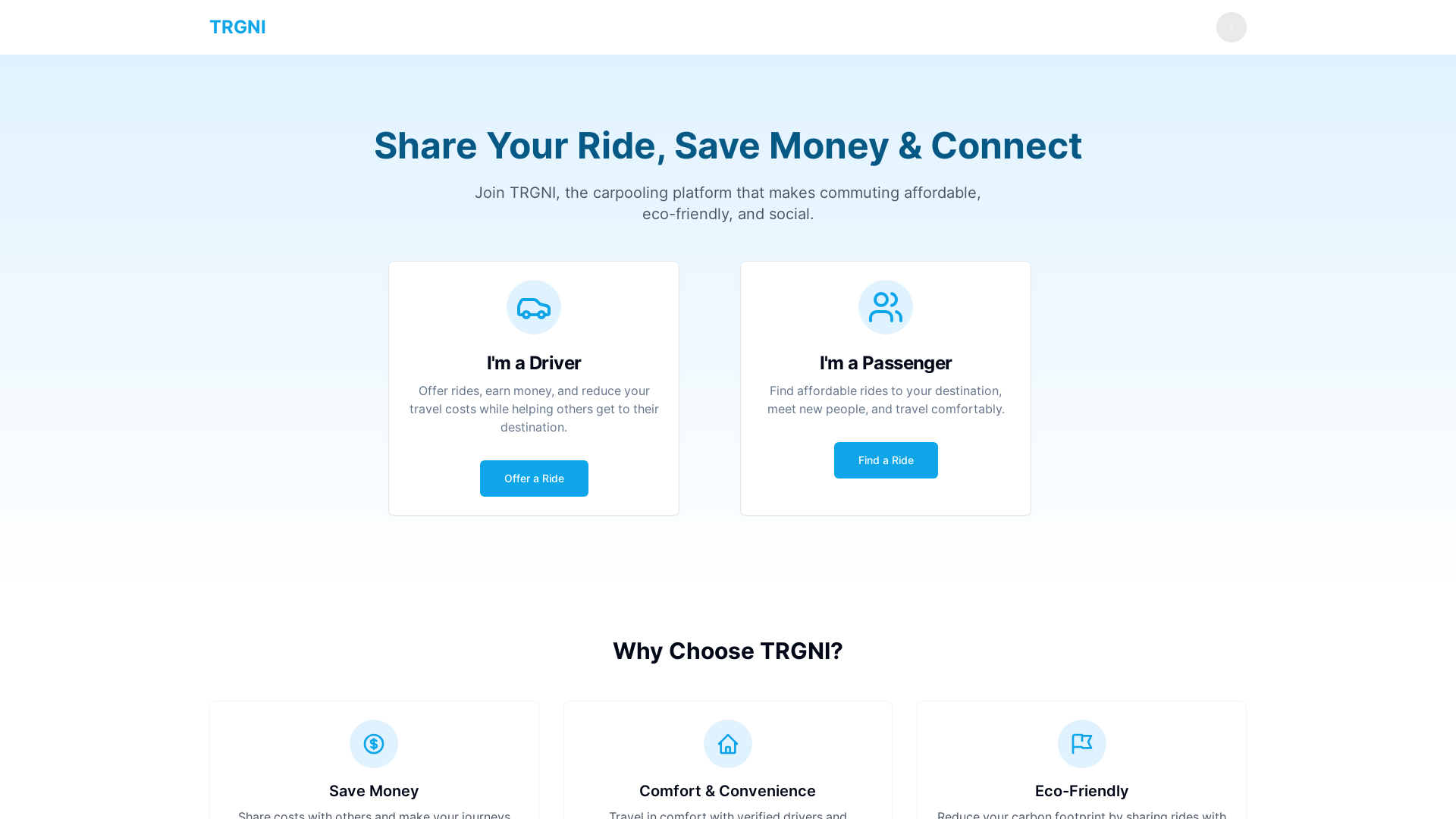 Professional Carpooling & Ridesharing Platform