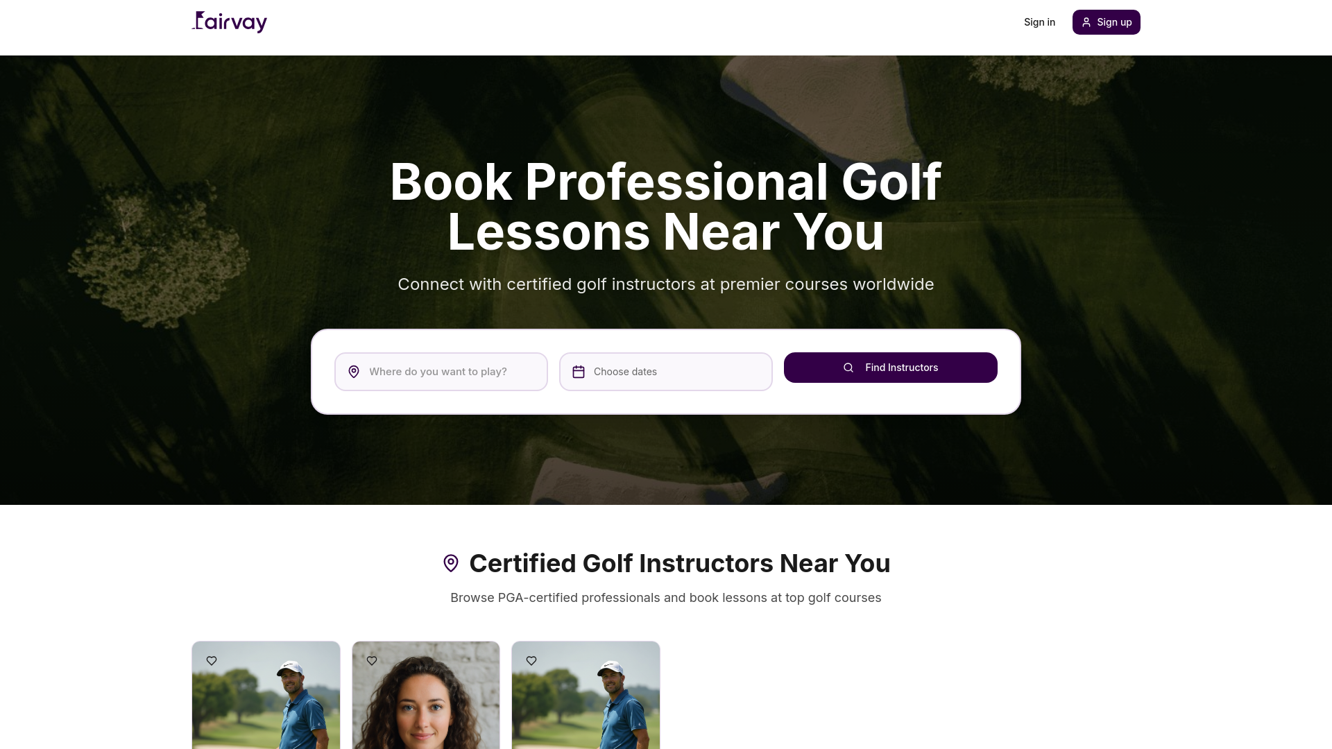 Fairvay - Book Professional Golf Lessons & Instructors Near You