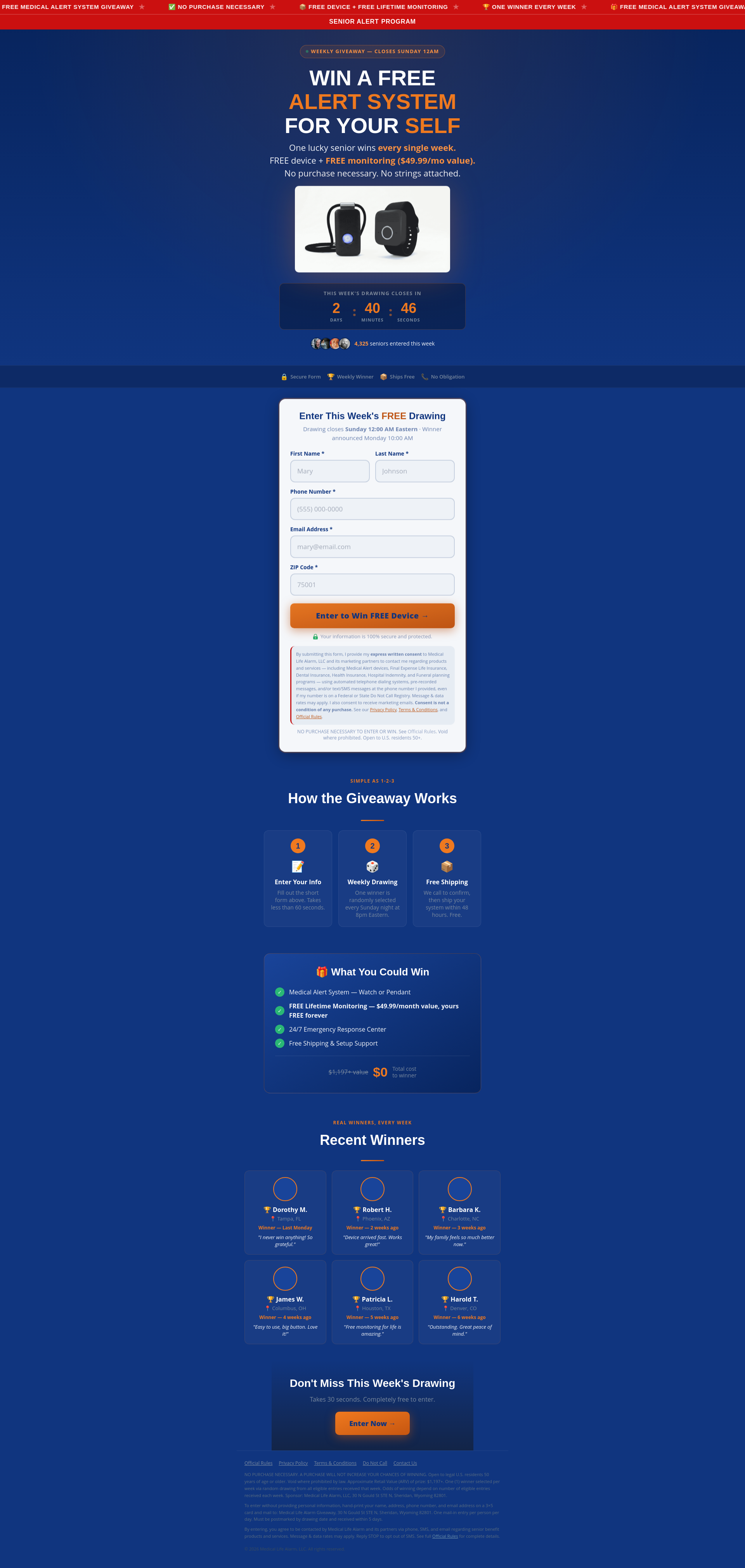 FREE Medical Alert Device for Seniors — $0 Activation | Senior Alert ...