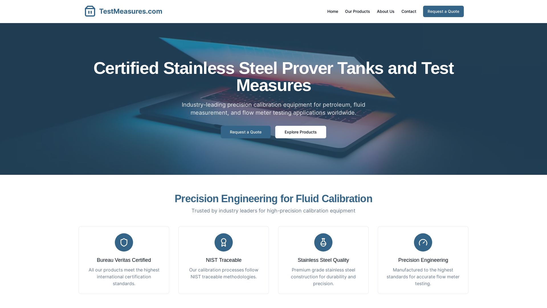 TestMeasures.com | Certified Stainless Steel Prover Tanks & Test Measures