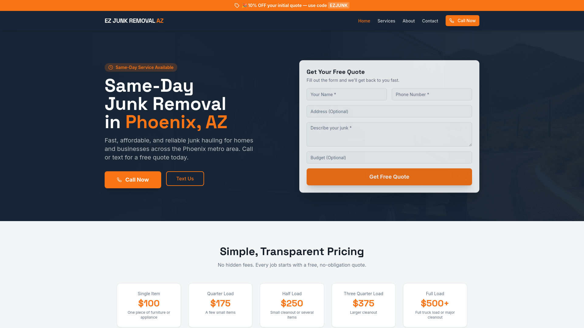 EZ Junk Removal AZ | Same-Day Junk Removal Phoenix, Arizona