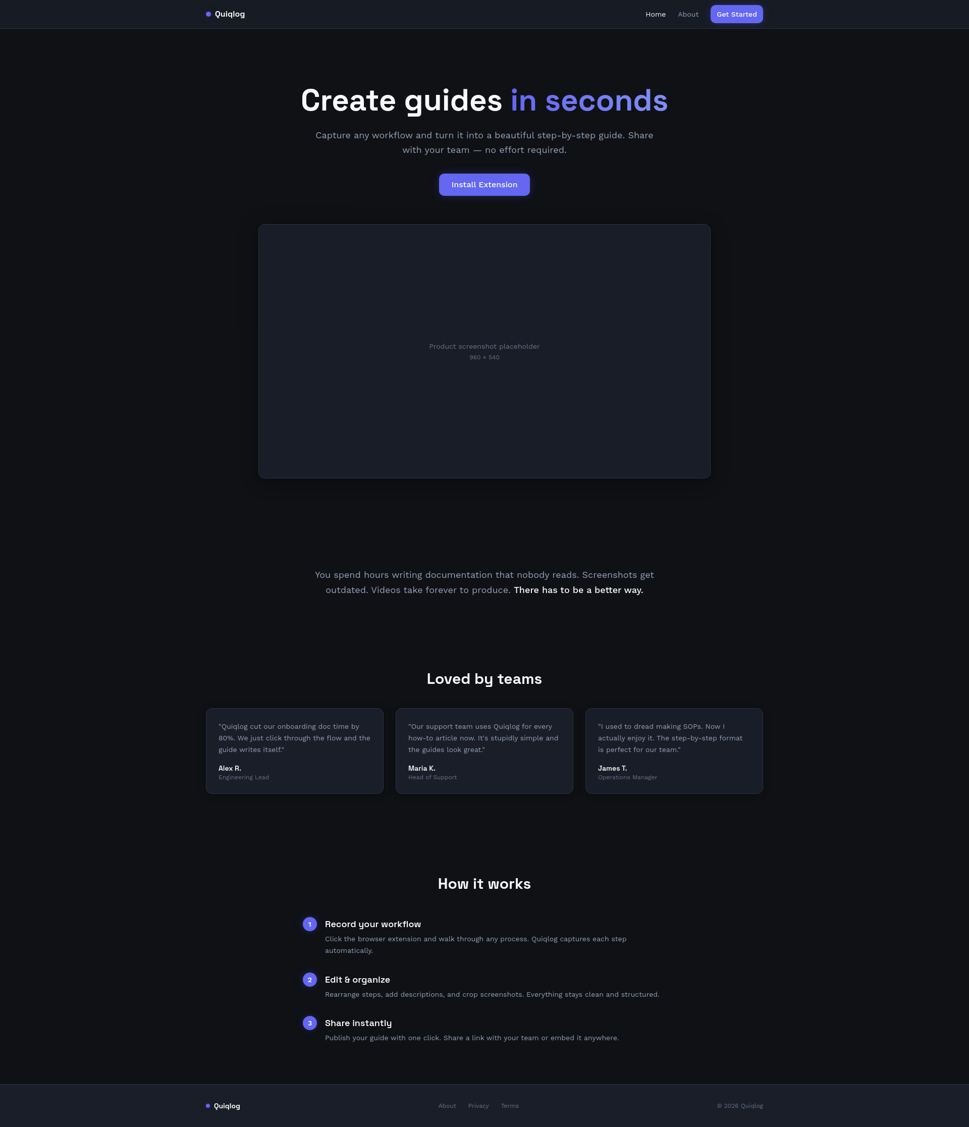 Quiqlog — Create Step-by-Step Guides Instantly screenshot