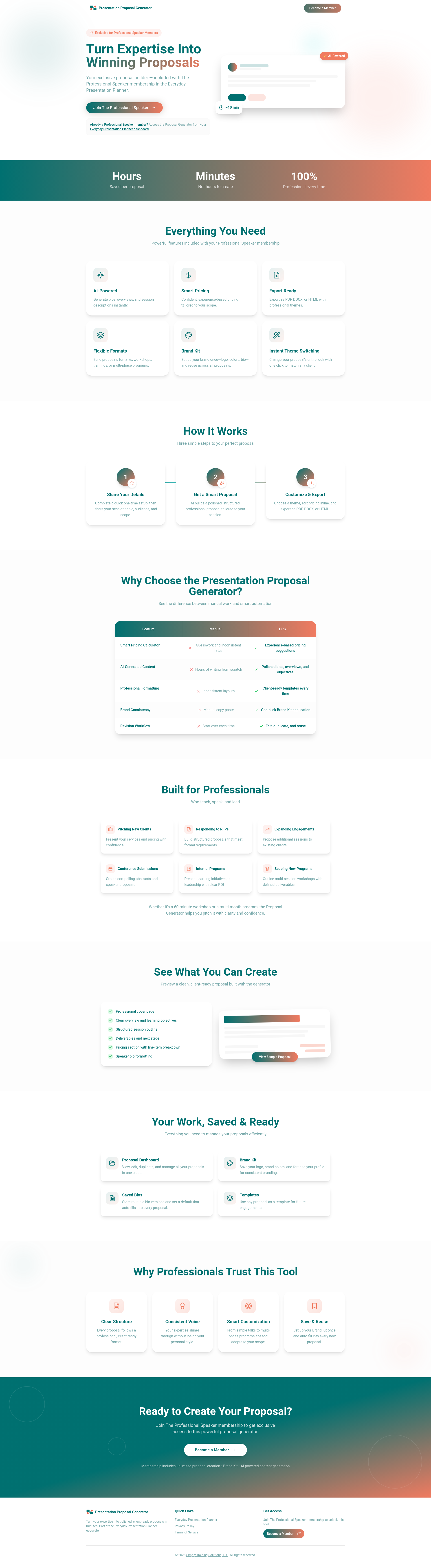 Presentation Proposal Generator™ - Professional Proposal Builder