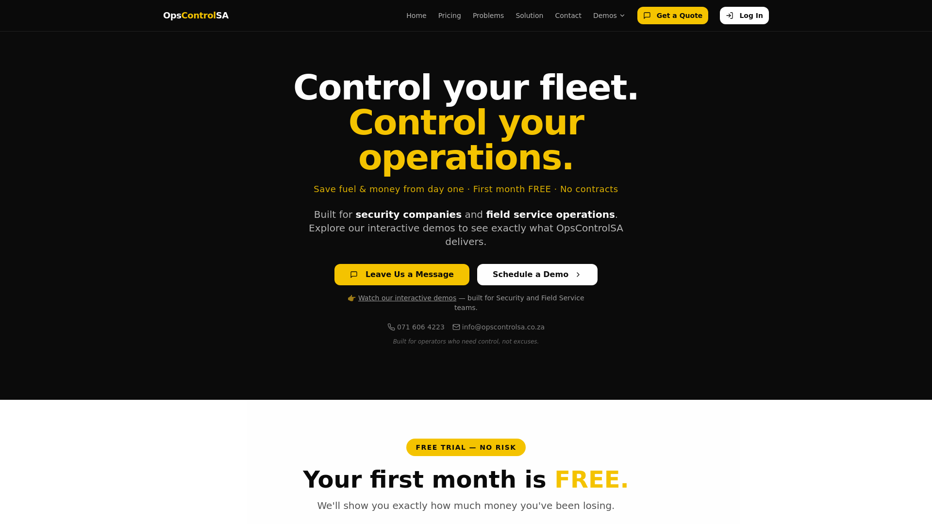 Ops Control OpsControlSA | Fleet & Operations Control Platform