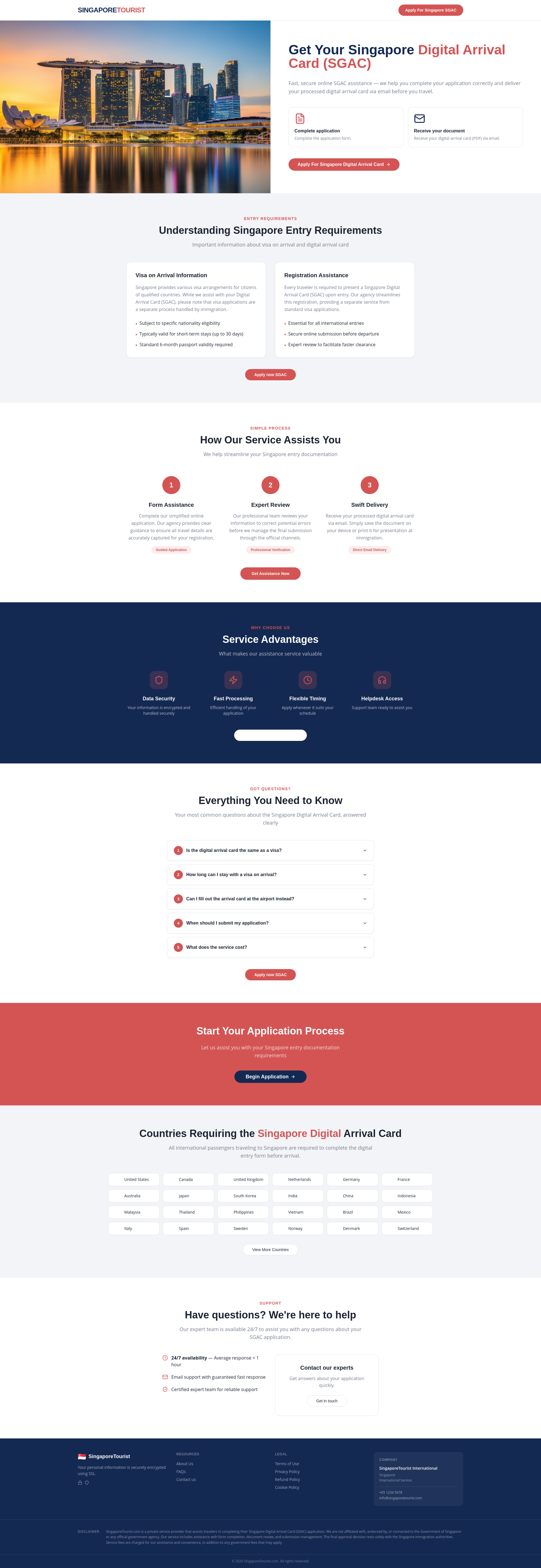 Singapore Tourist - SGAC Application