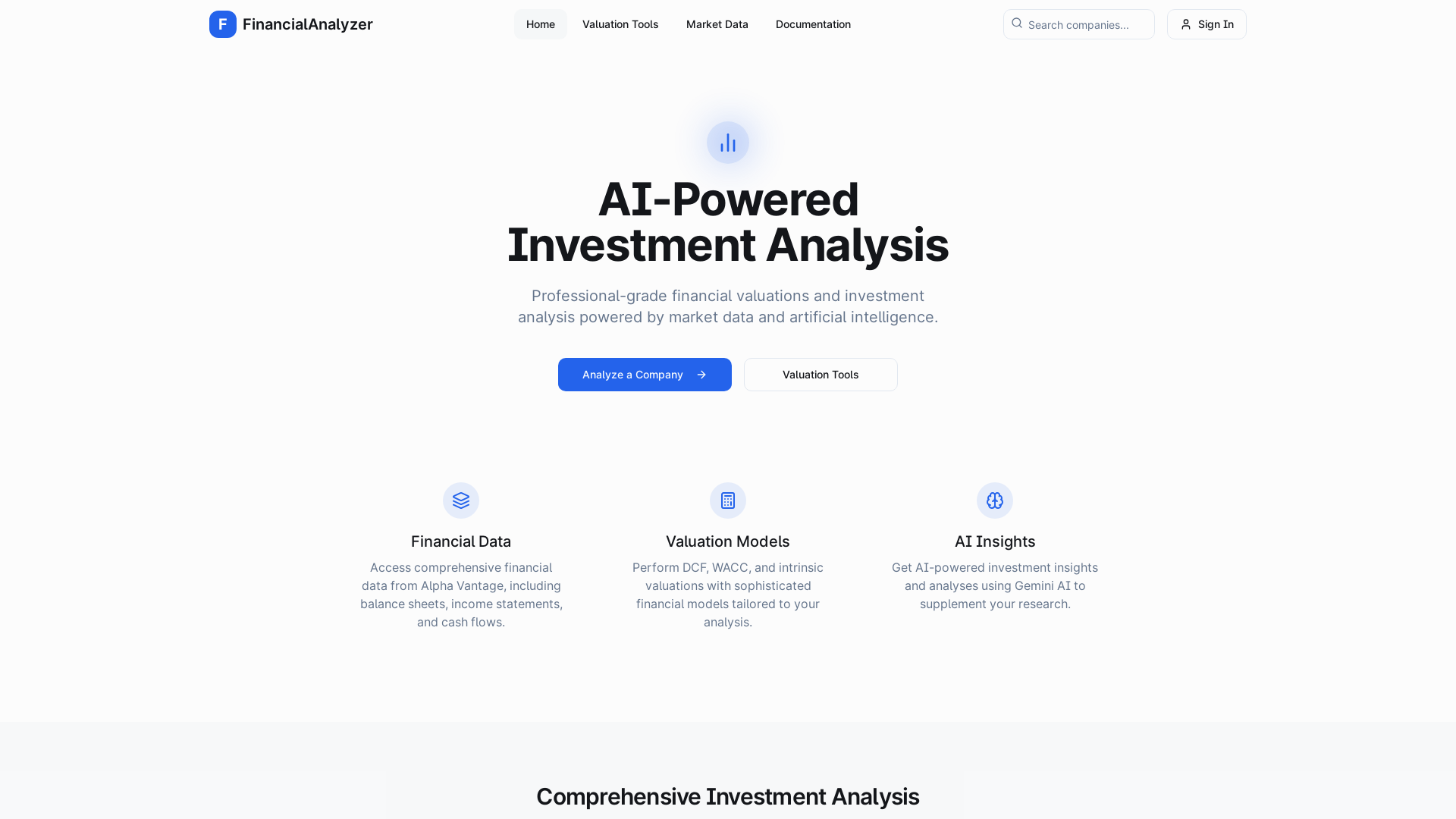 Advanced Ai-powered Investment Analysis & Valuation App