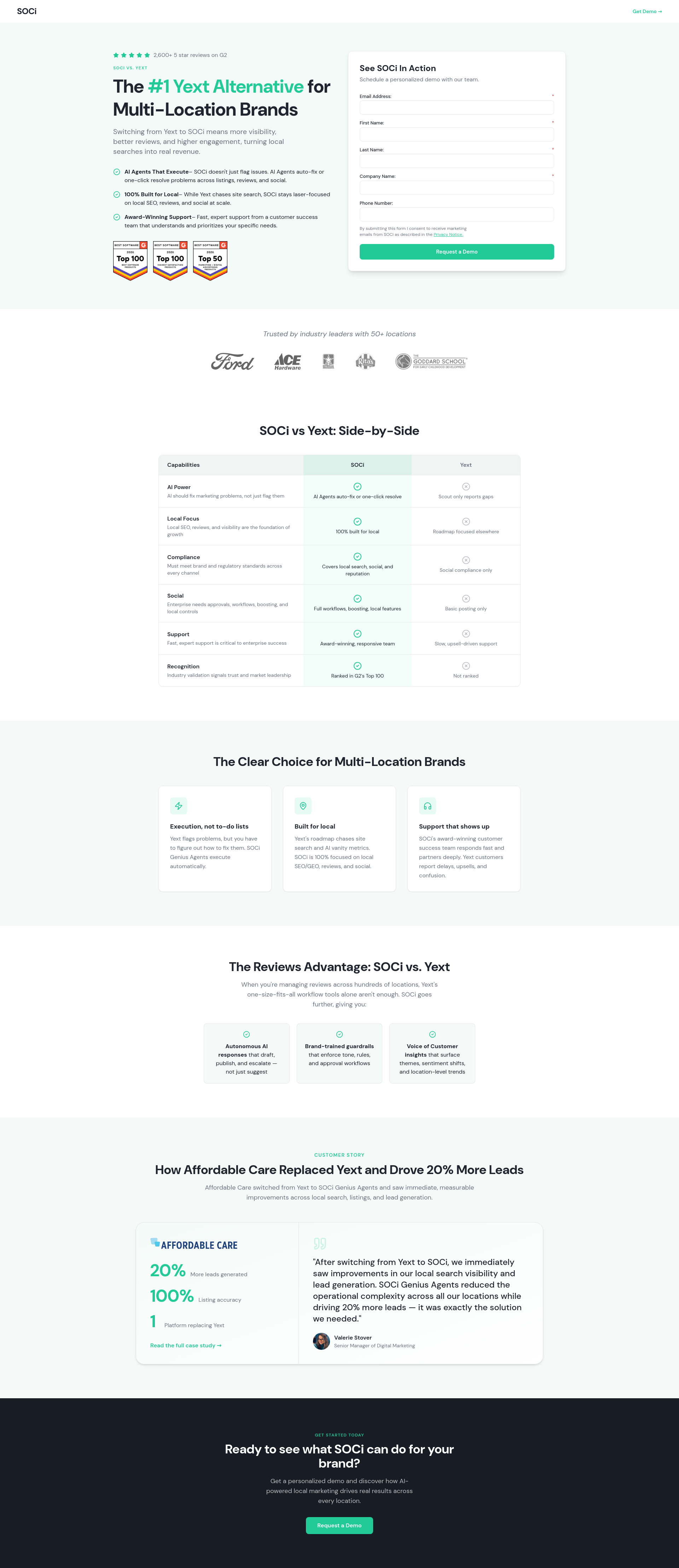 Yext Example SOCi vs Yext: Compare Features and Results