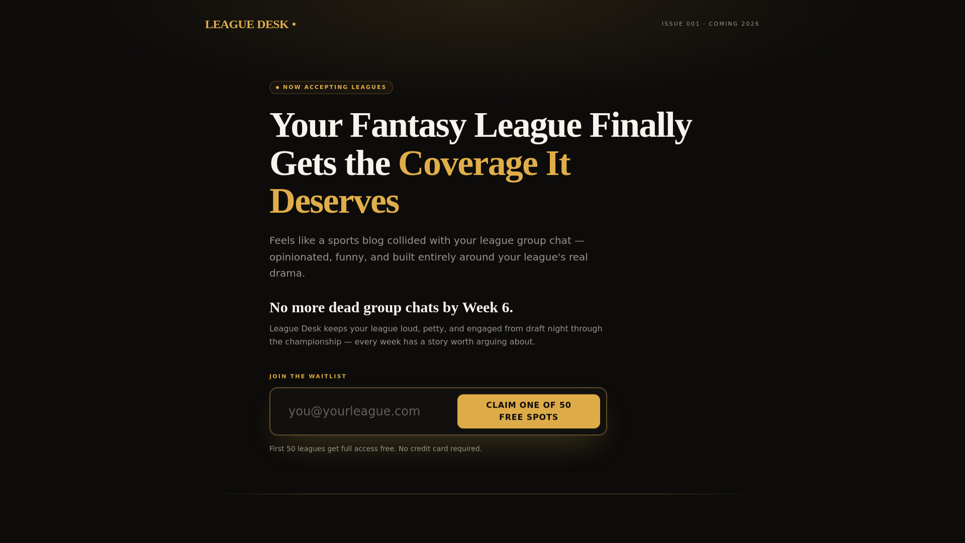 League Desk preview