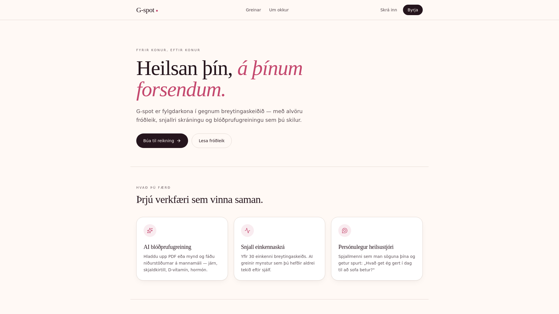 G-spot — Heilsa fyrir konur á breytingaskeiði