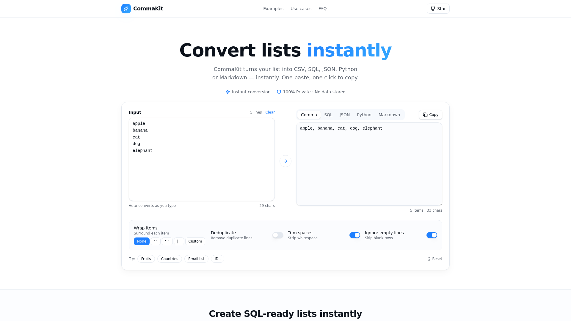 FormatList screenshot 1