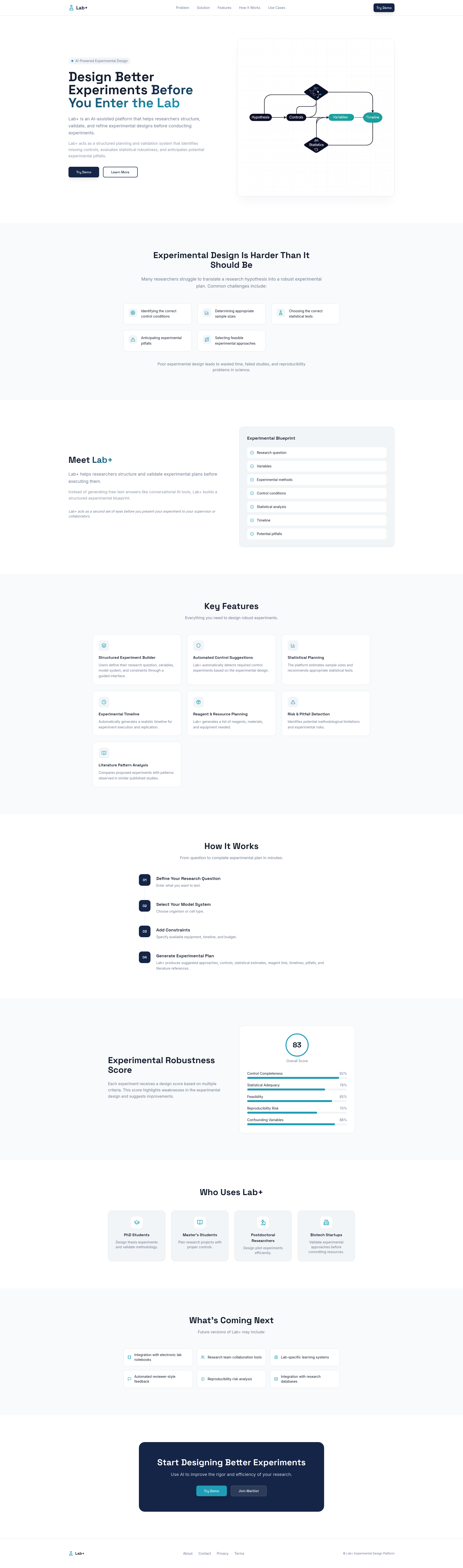 lab 3 - lab 3 javascript name: partner: lab task 1 ... Lab+ — AI-Powered Experimental Design Platform