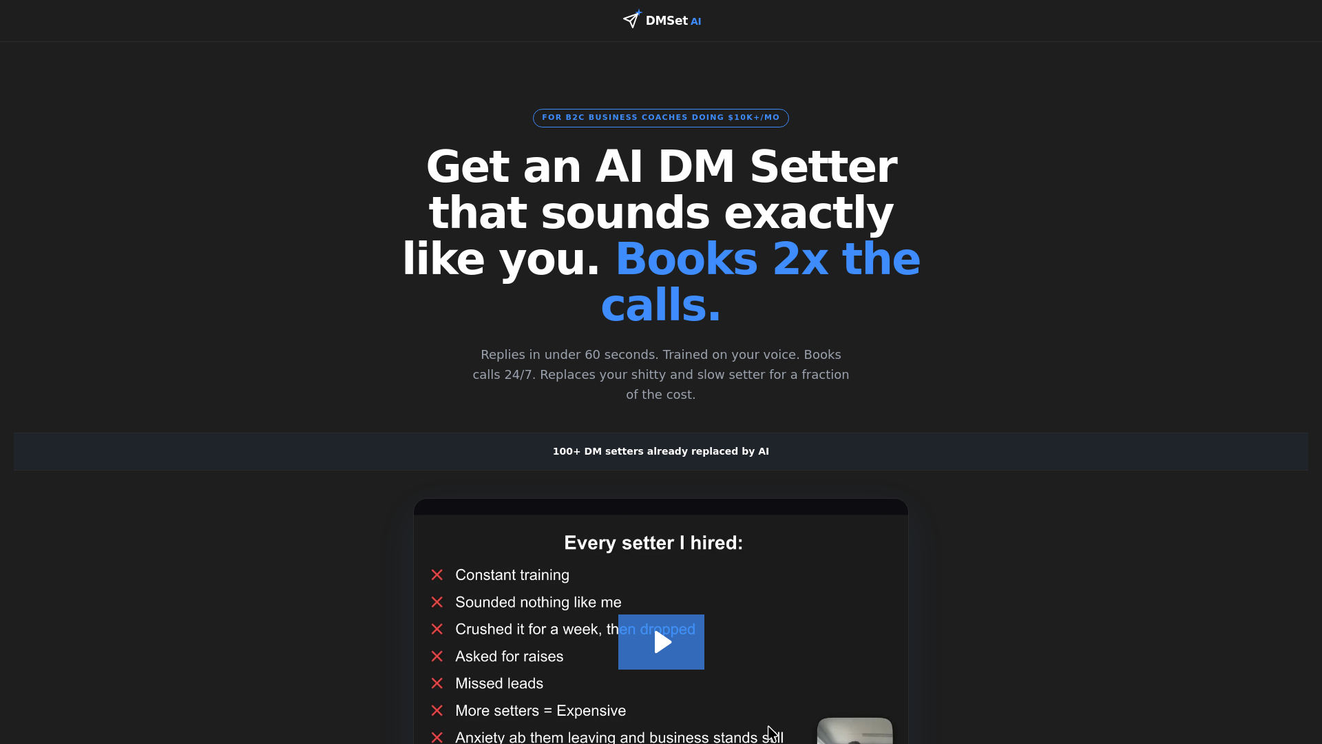 DMSet AI — Fire your DM setter. Get the AI replacement.