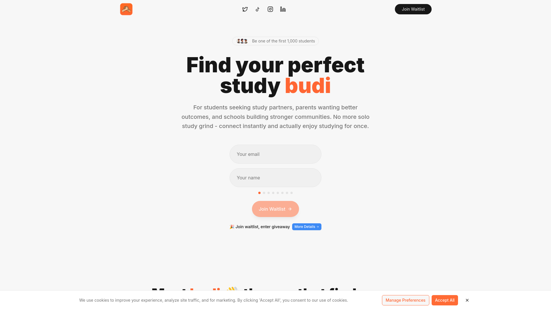 Study Match App Budi — Find your study match. Build your future network.