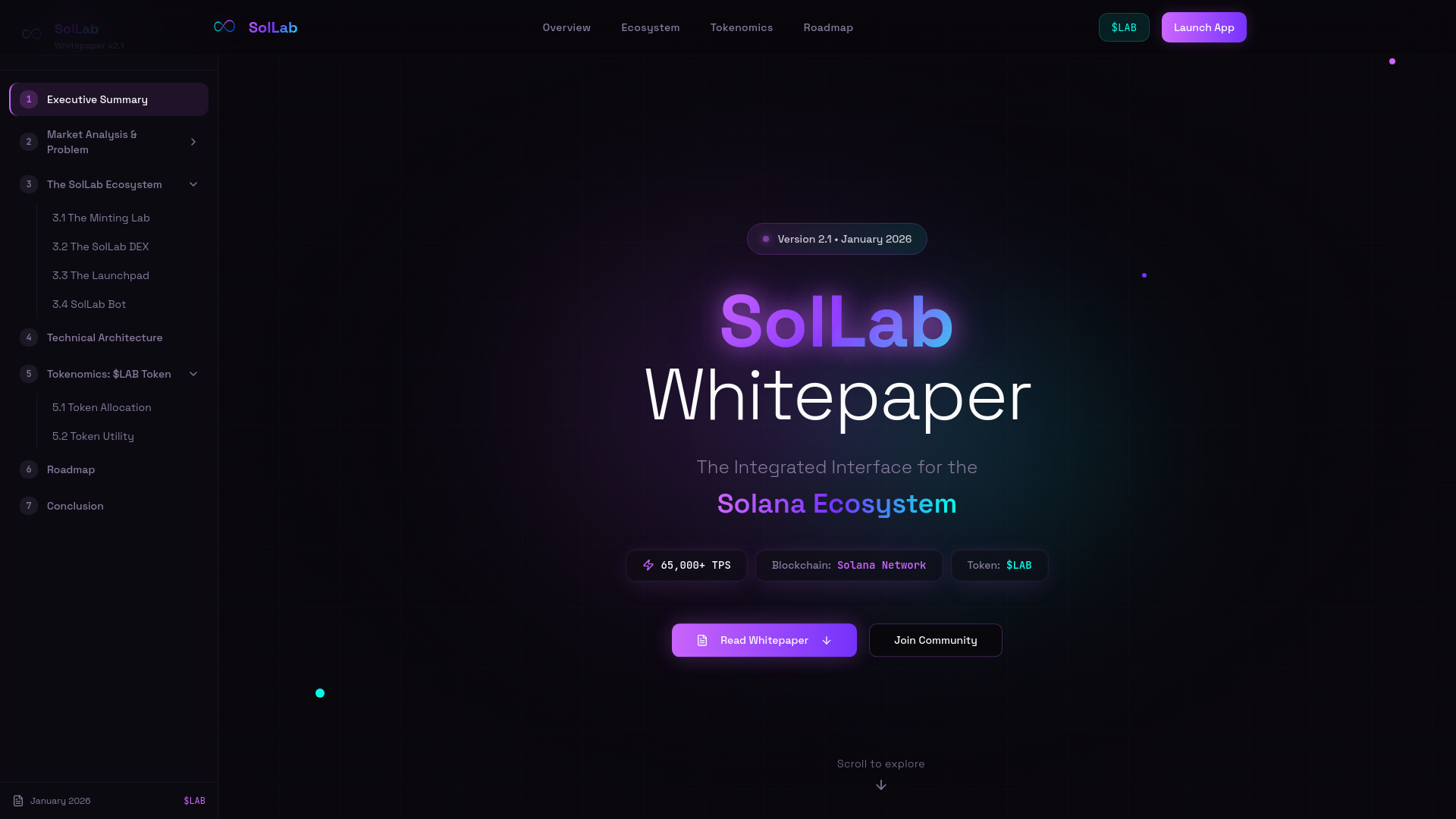 Solana User Interface SolLab Whitepaper | The Integrated Interface for Solana Ecosystem