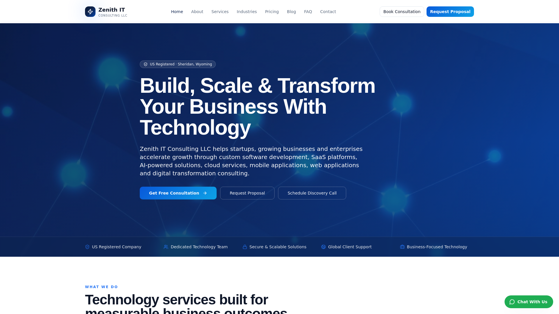 Zenith IT Consulting LLC — Custom Software, SaaS, Cloud & AI Solutions
