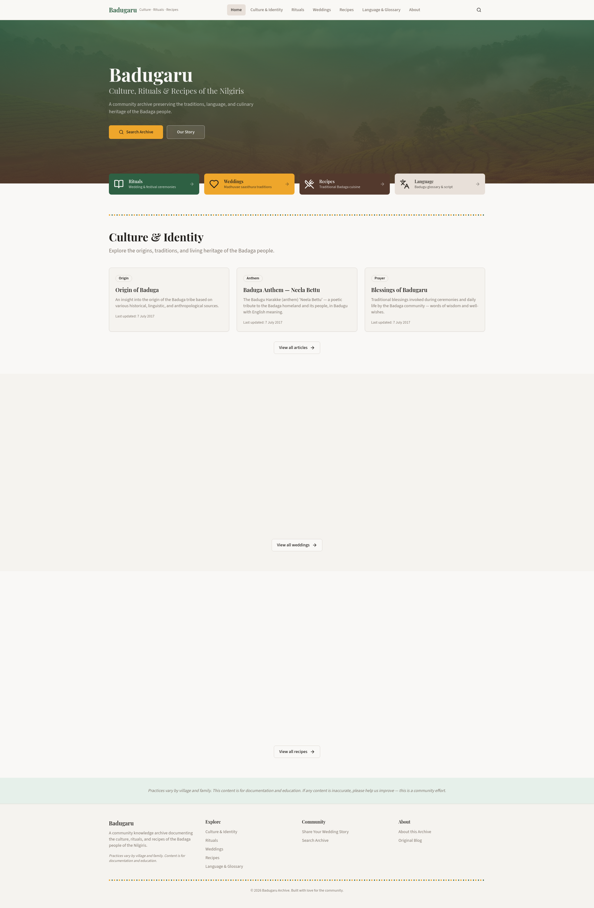 Badugaru – Badaga Culture, Rituals & Recipes Archive