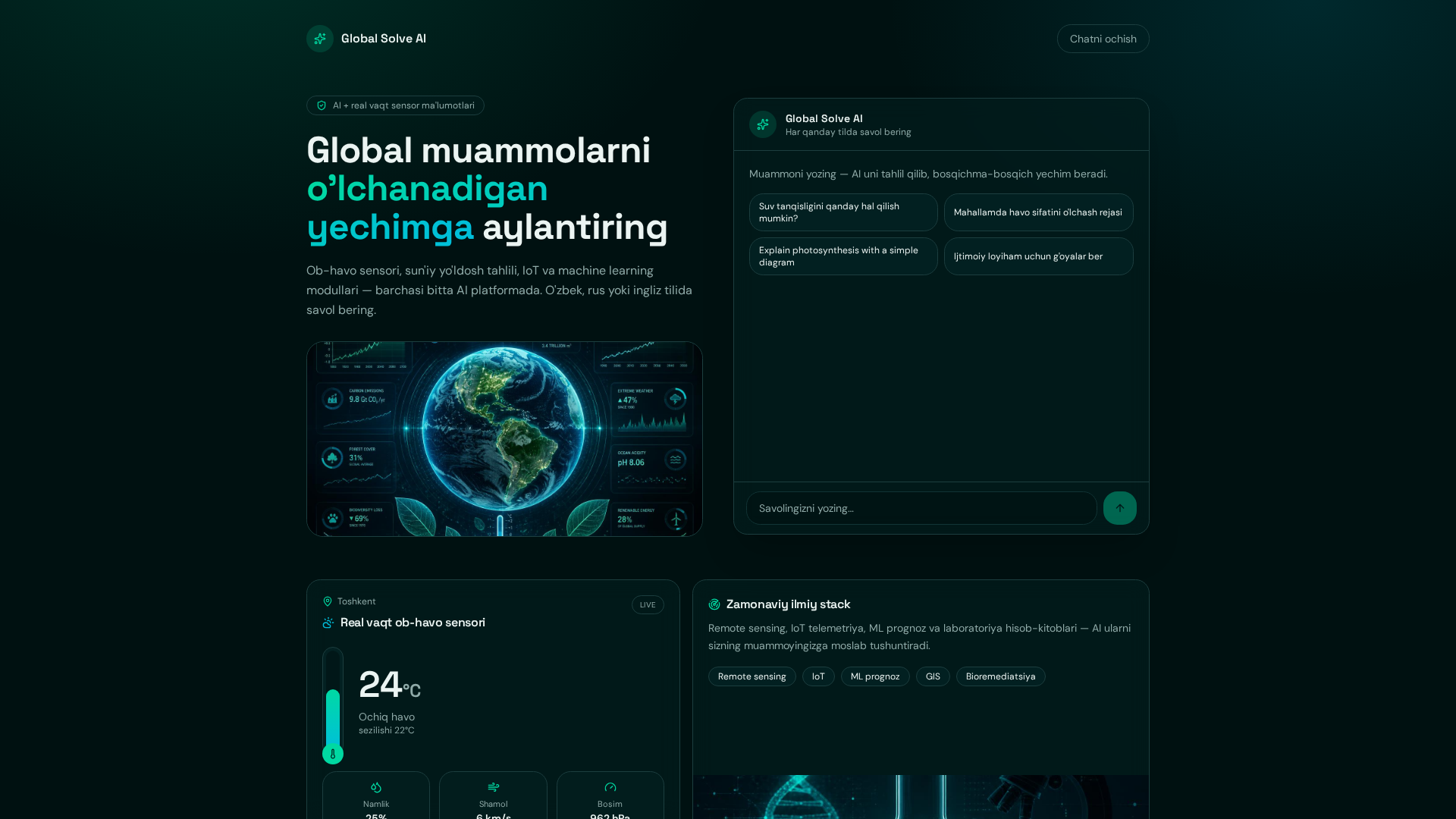 Global Solve AI — muammolarni yechuvchi AI platforma