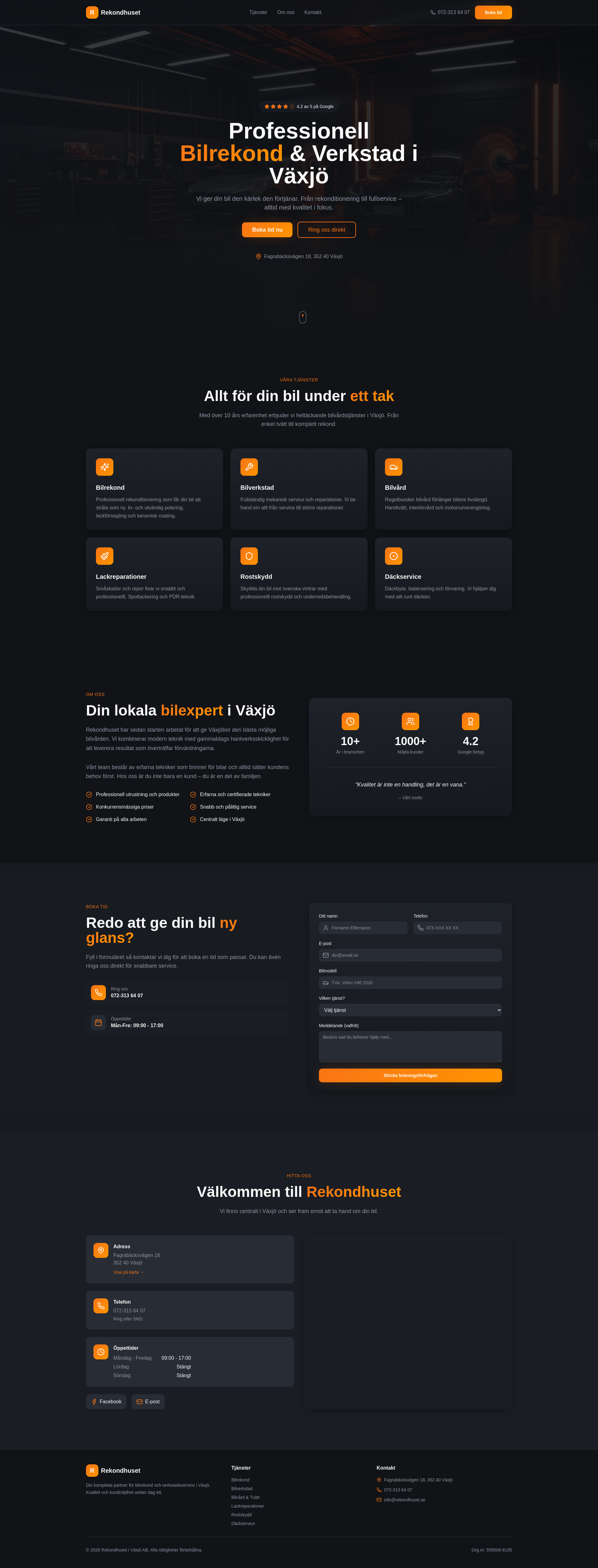 Rekondhuset bilvårdscenter och bilverkstad logotyp