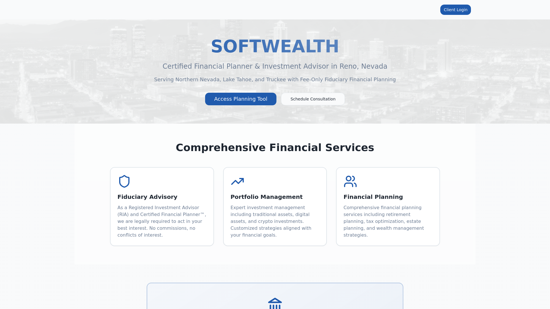 Softwealth - CFP® Financial Advisor in Reno, Lake Tahoe | Investment &  Crypto Portfolio Manager