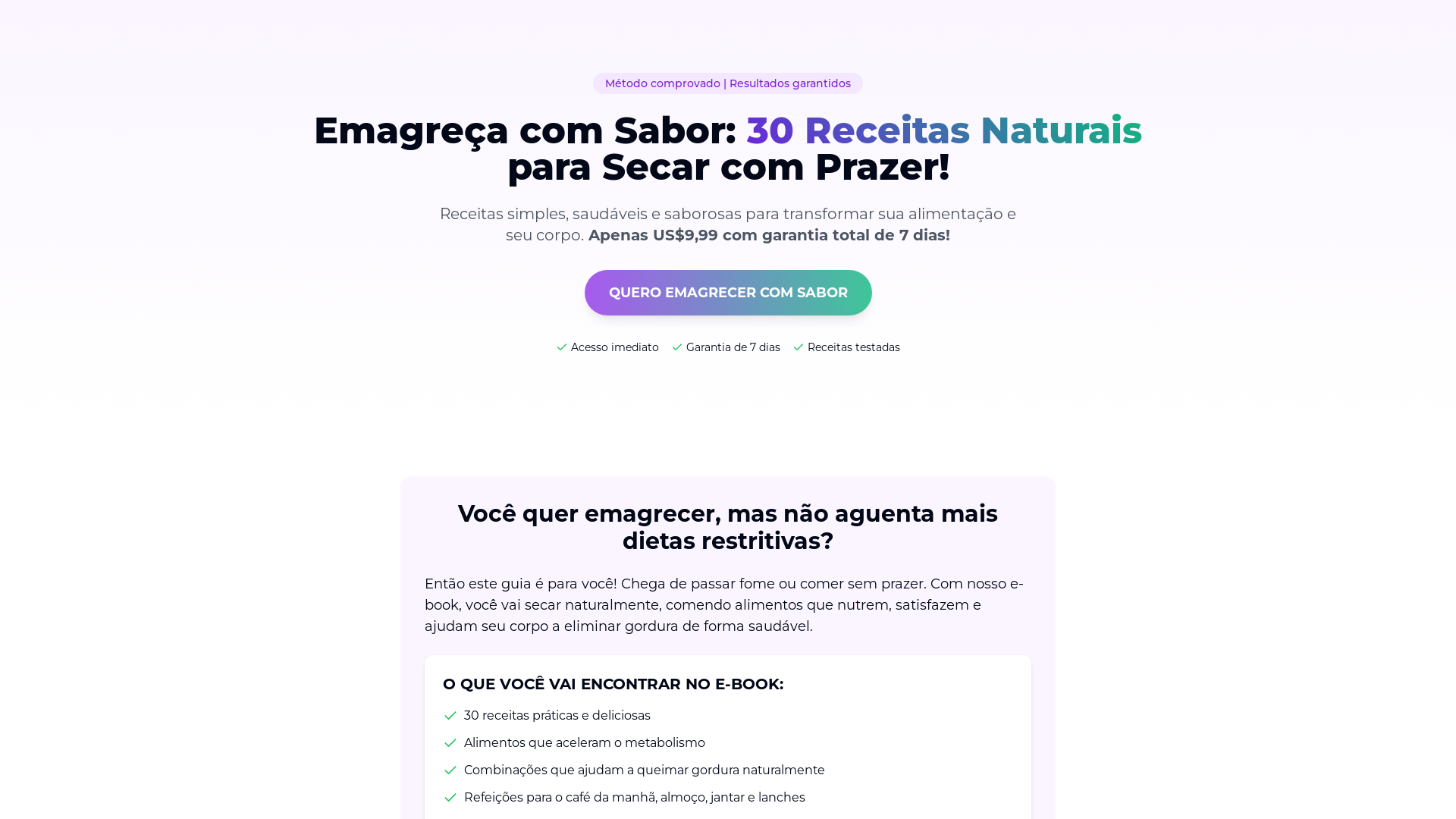 30 Receitas para Secar Emagreça Comendo com Prazer Naturalmente