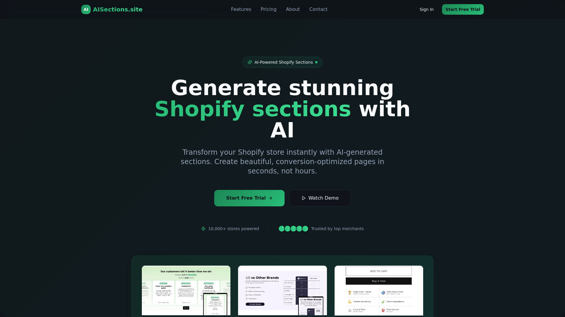 AISections.site - AI-Powered Shopify Sections